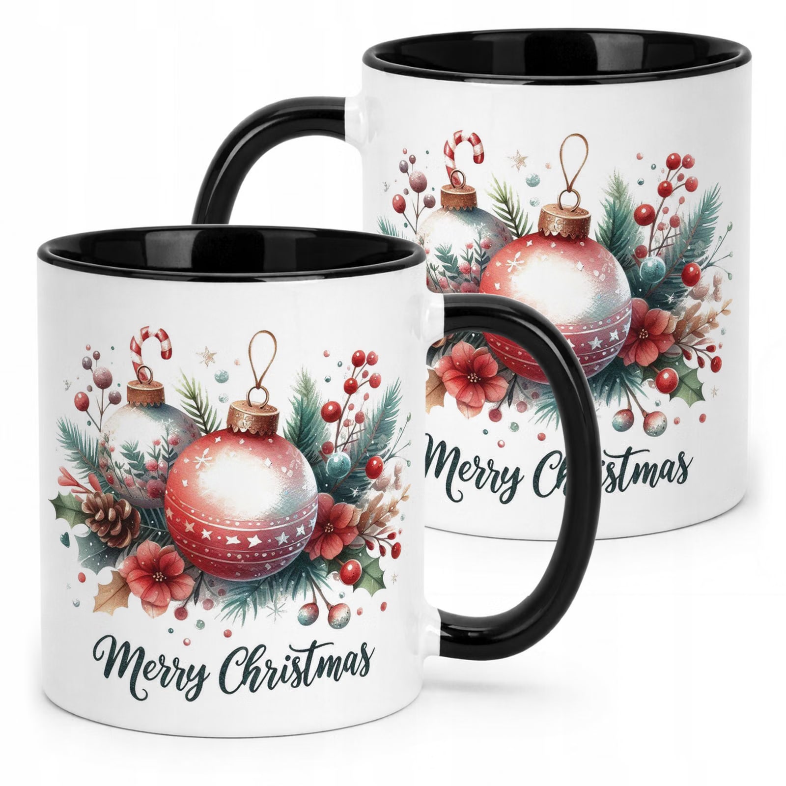 Kubek Czarny z Nadrukiem Boże Narodzenie Mikołajki Merry Christmas Prezent