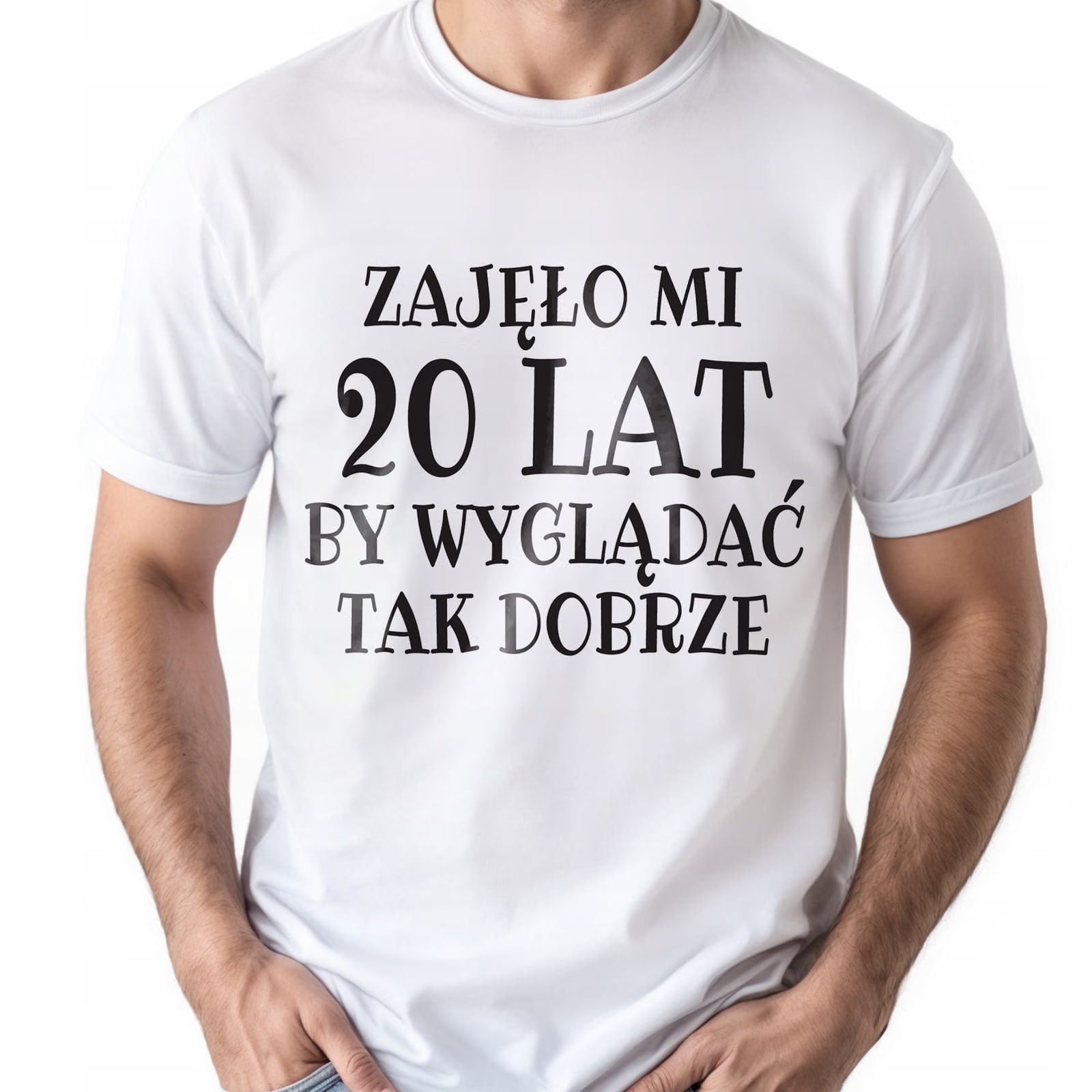 Koszulka biała męska Zajęło Mi 20 Urodziny Prezent Upominek r. 3XL
