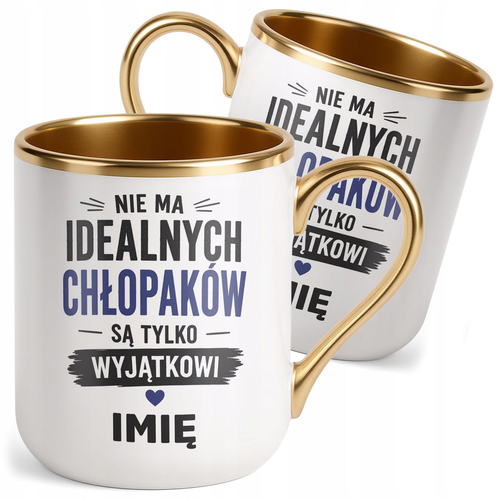 Kubek personalizowany z nadrukiem Premium Złoty Dzień Chłopaka