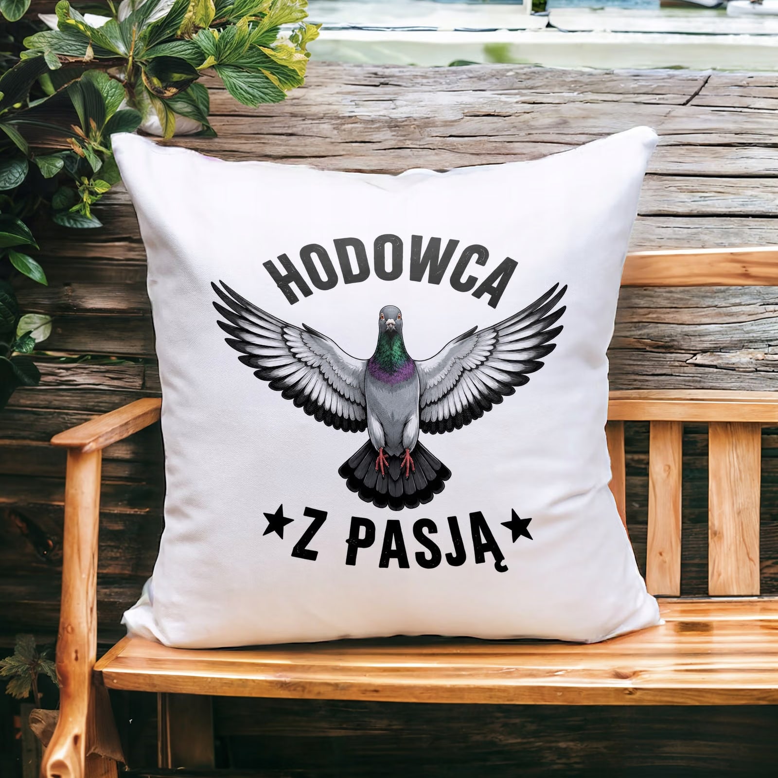 Poduszka Jasiek 38x38cm z Nadrukiem Dla Gołębiarza Hodowcy Gołębi Prezent
