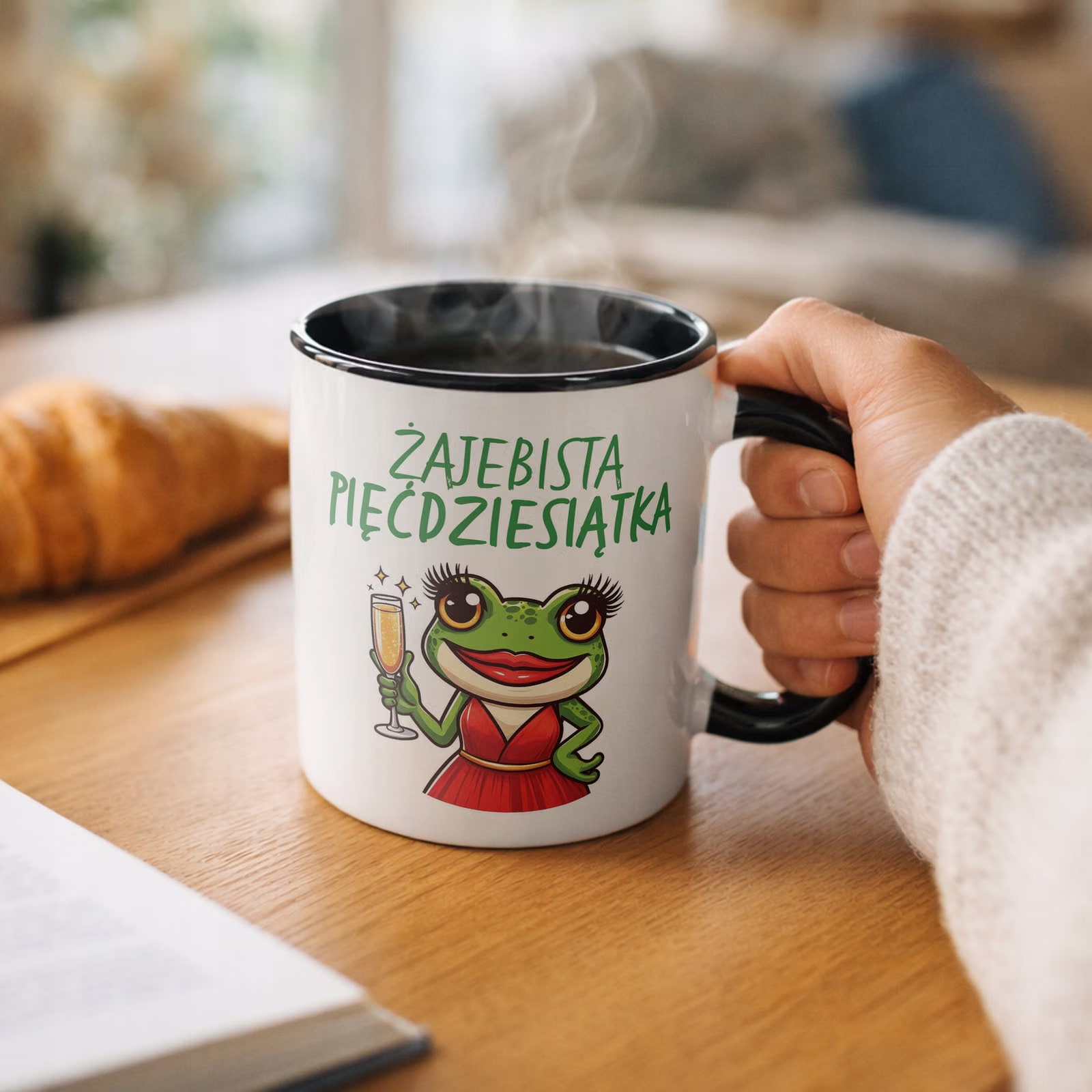 Kubek Czarny Żajebista 50 Dla Kobiety Na Urodziny Prezent