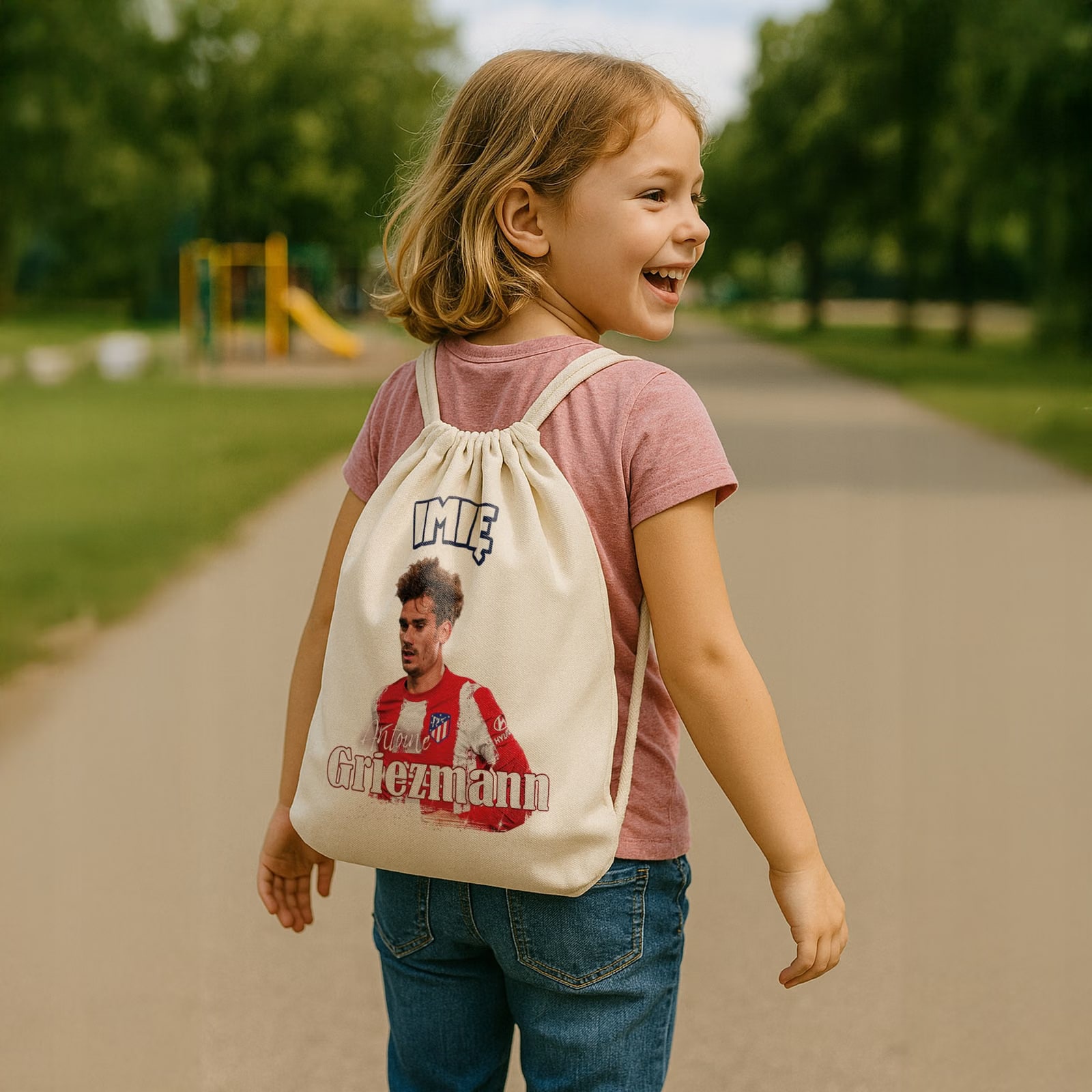 Zestaw personalizowany Kubek Piłkarski + Plecak Griezmann Atlético Madryt