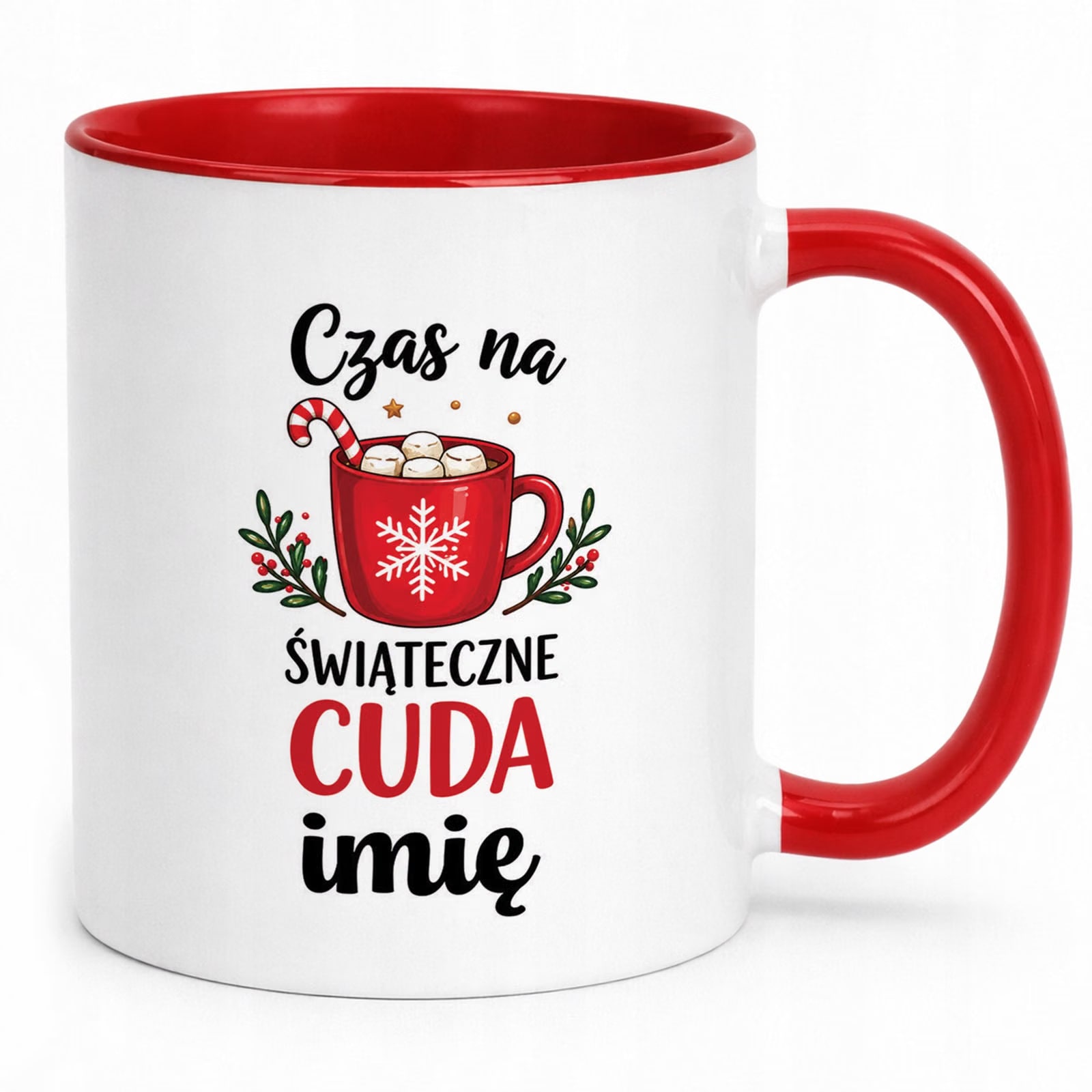 Kubek Czerwony Personalizowany z Nadrukiem Boże Narodzenie Święta Prezent