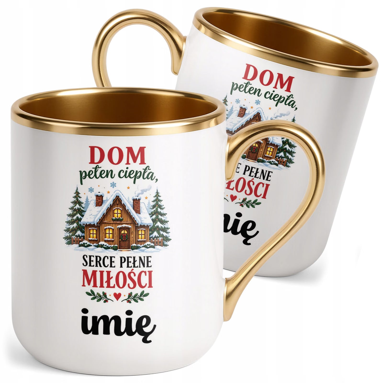 Kubek Personalizowany Premium Złoty Boże Narodzenie Święta Prezent