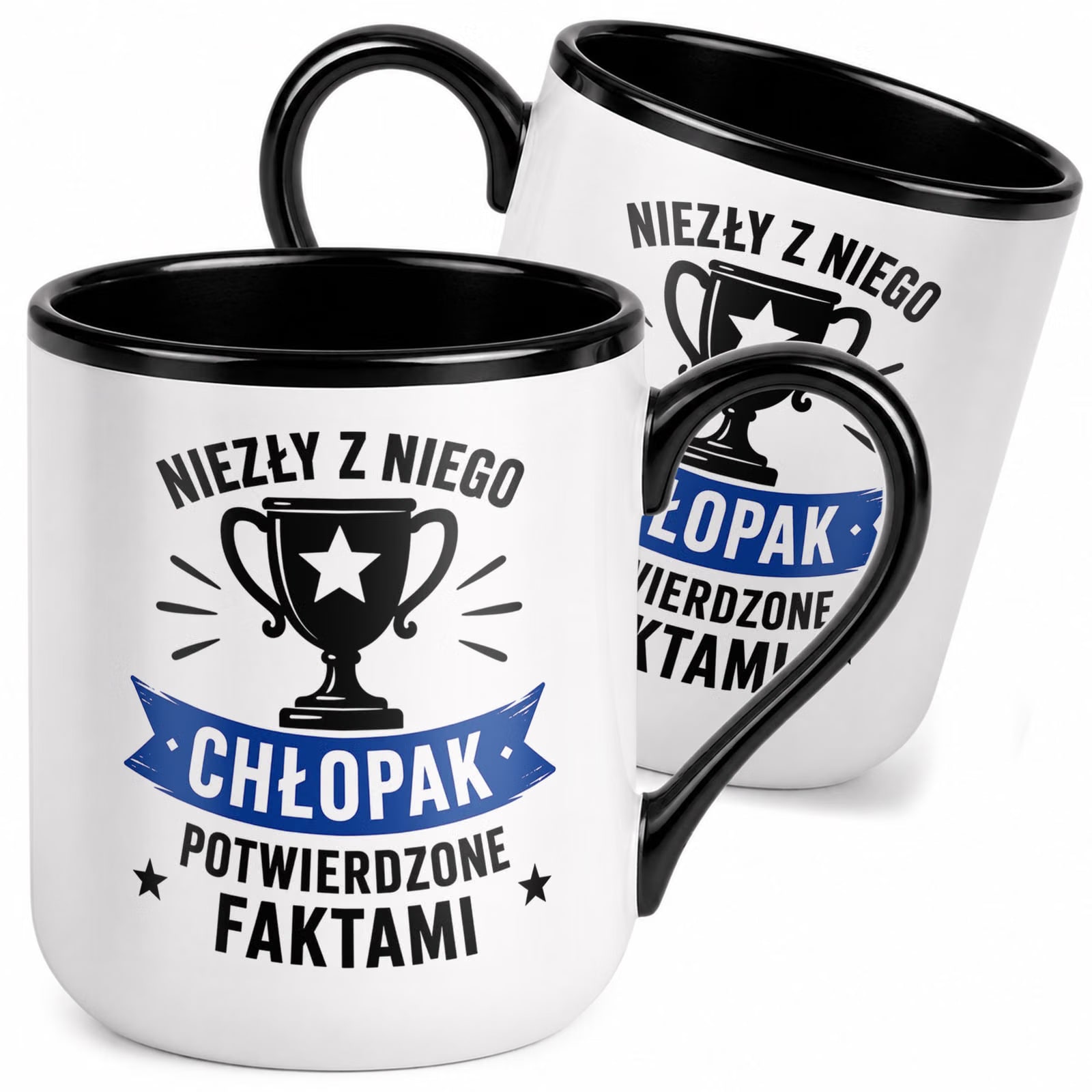 Kubek z nadrukiem Premium Czarny Dzień Chłopaka Dla Mężczyzny Prezent