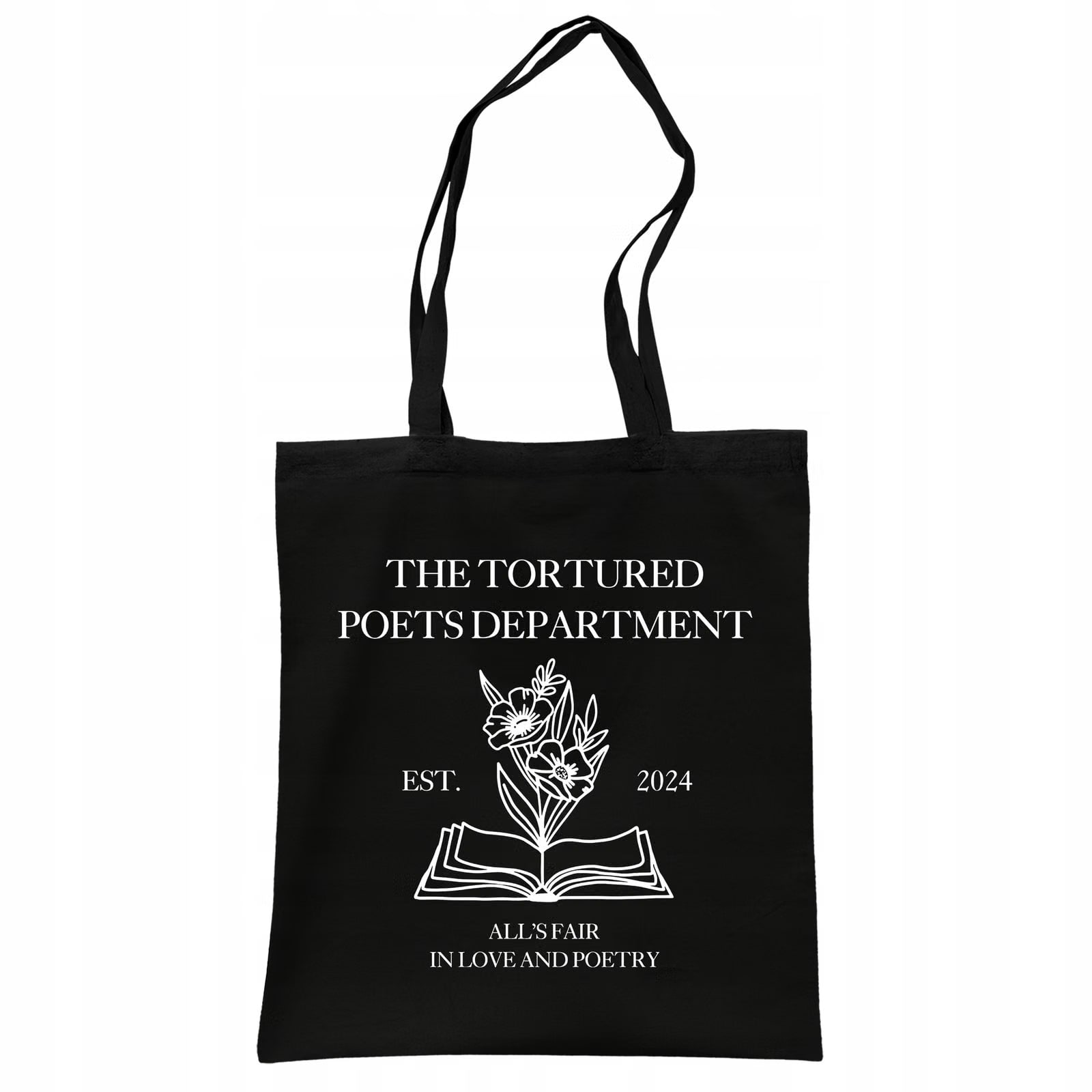 Torba bawełniana czarna na zakupy Taylor Swift The Tortured Poets