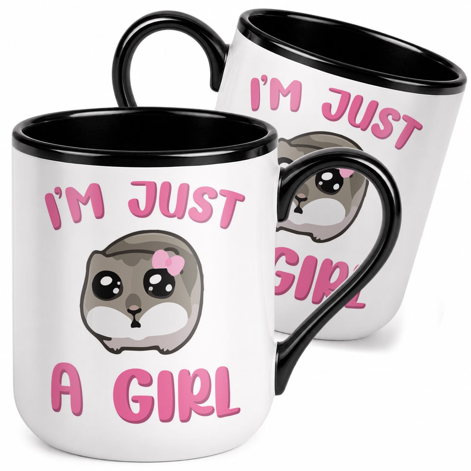 Kubek z nadrukiem Premium Czarny Dzień Kobiet I’m Just A Girl Upominek