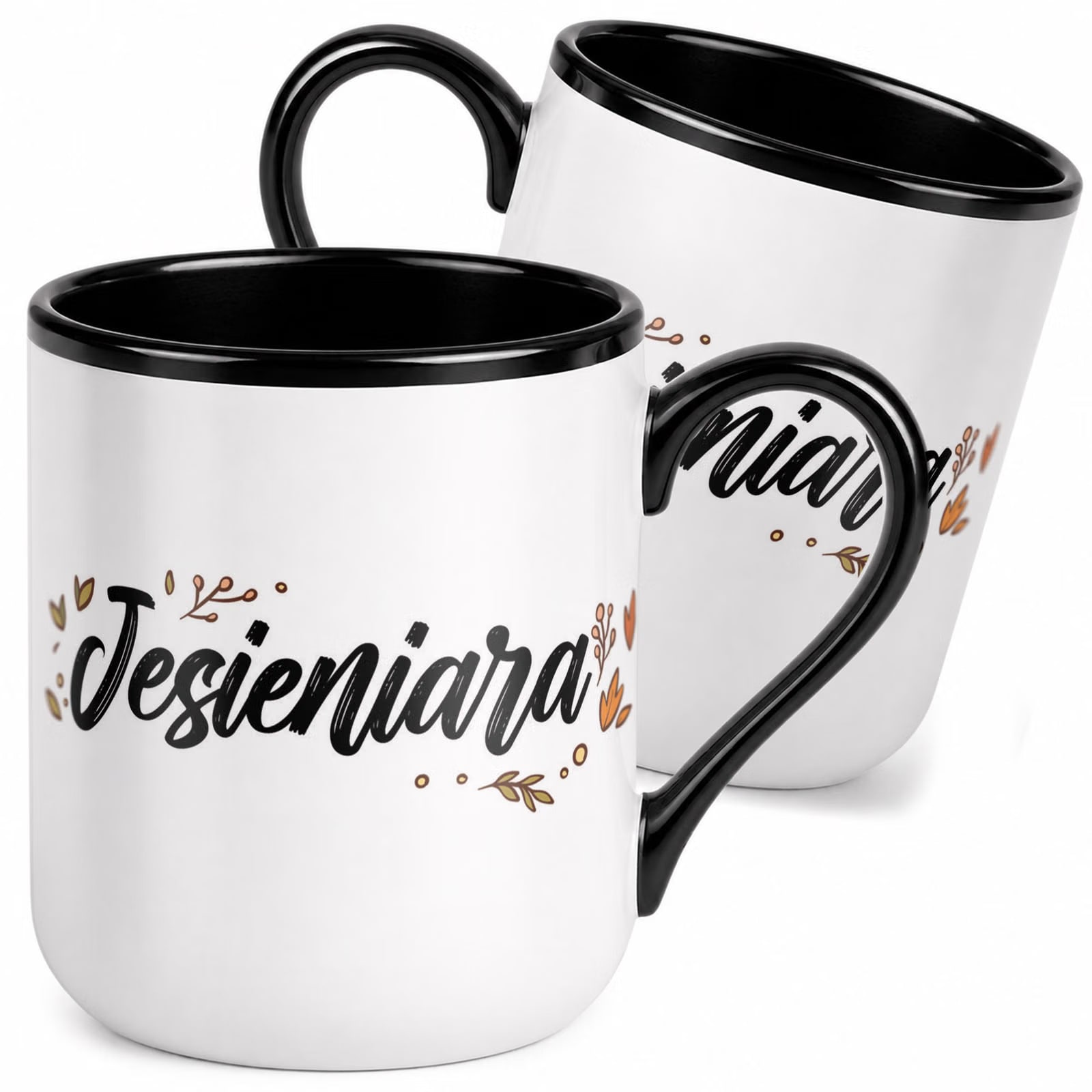 Kubek z nadrukiem Premium Czarny Jesień Halloween Upominek Prezent