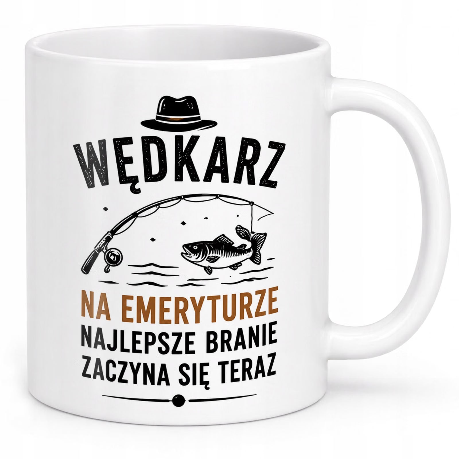 Biały Kubek z nadrukiem Emerytura Dla Emeryta Upominek Prezent