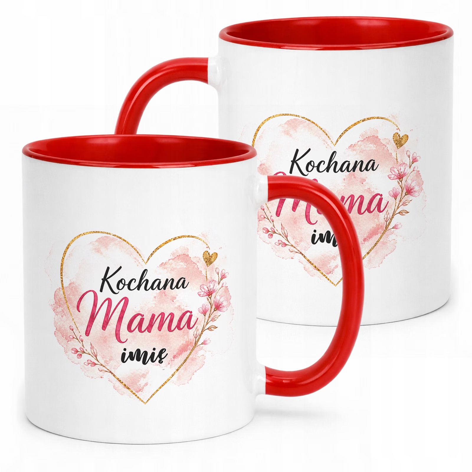 Kubek personalizowany czerwony dla mamy na Dzień Matki prezent upominek