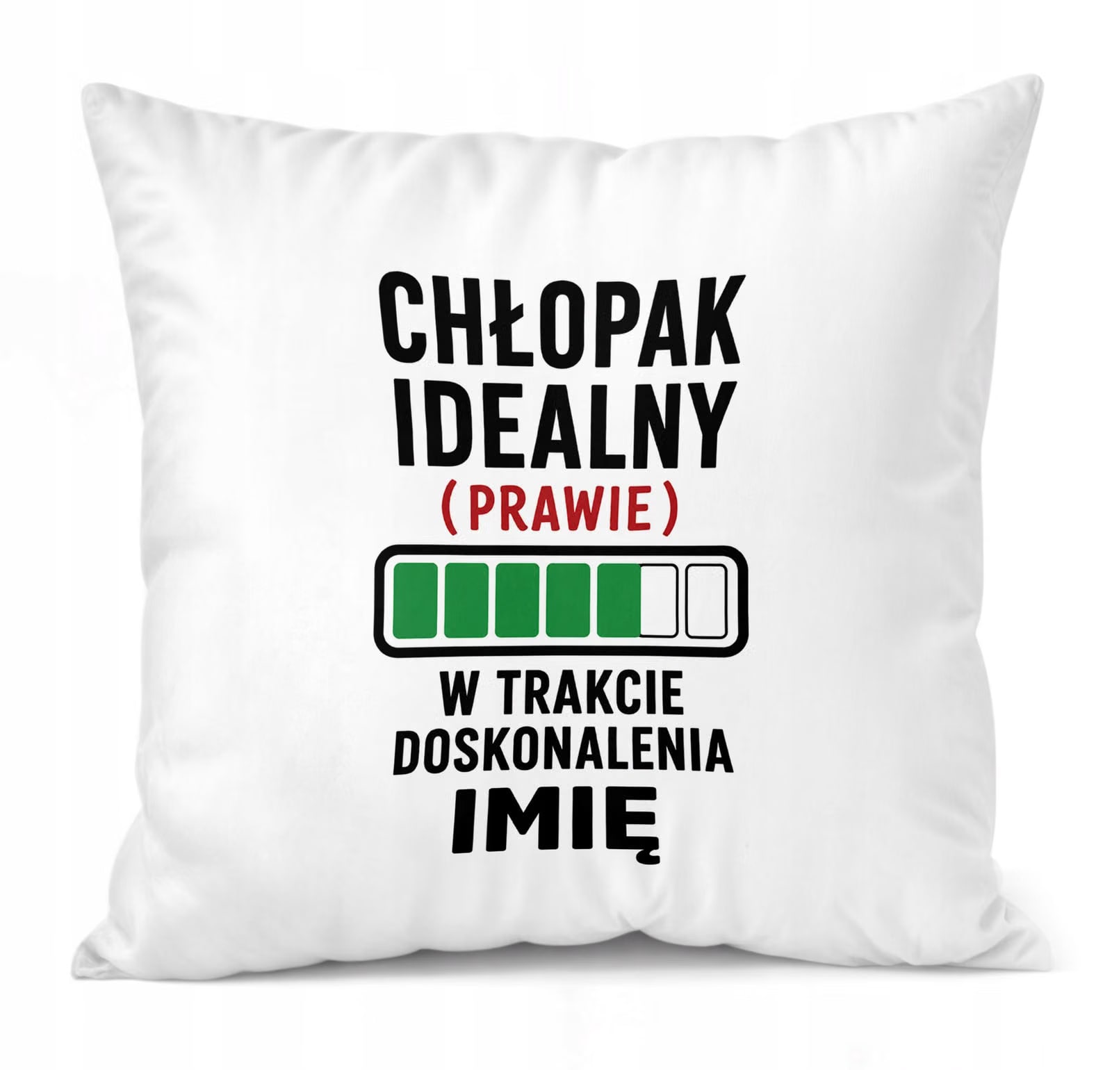 Poduszka Jasiek Personalizowana z nadrukiem Dzień Chłopaka 38x38cm Prezent