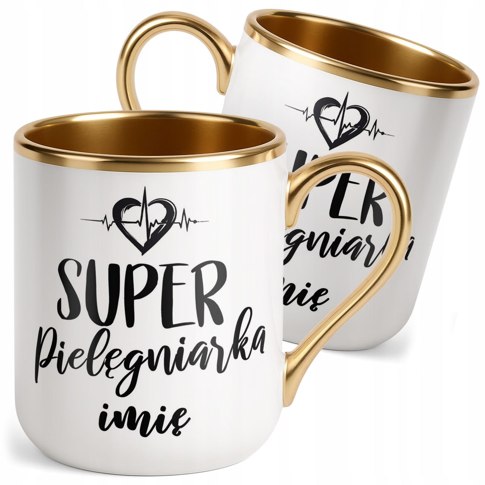 Kubek Premium Złoty Personalizowany Super Pielęgniarka Prezent Upominek