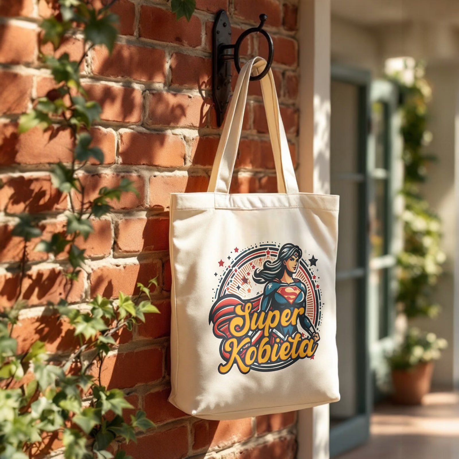 Torba bawełniana premium prezent na Dzień Kobiet Super Kobieta Upominek