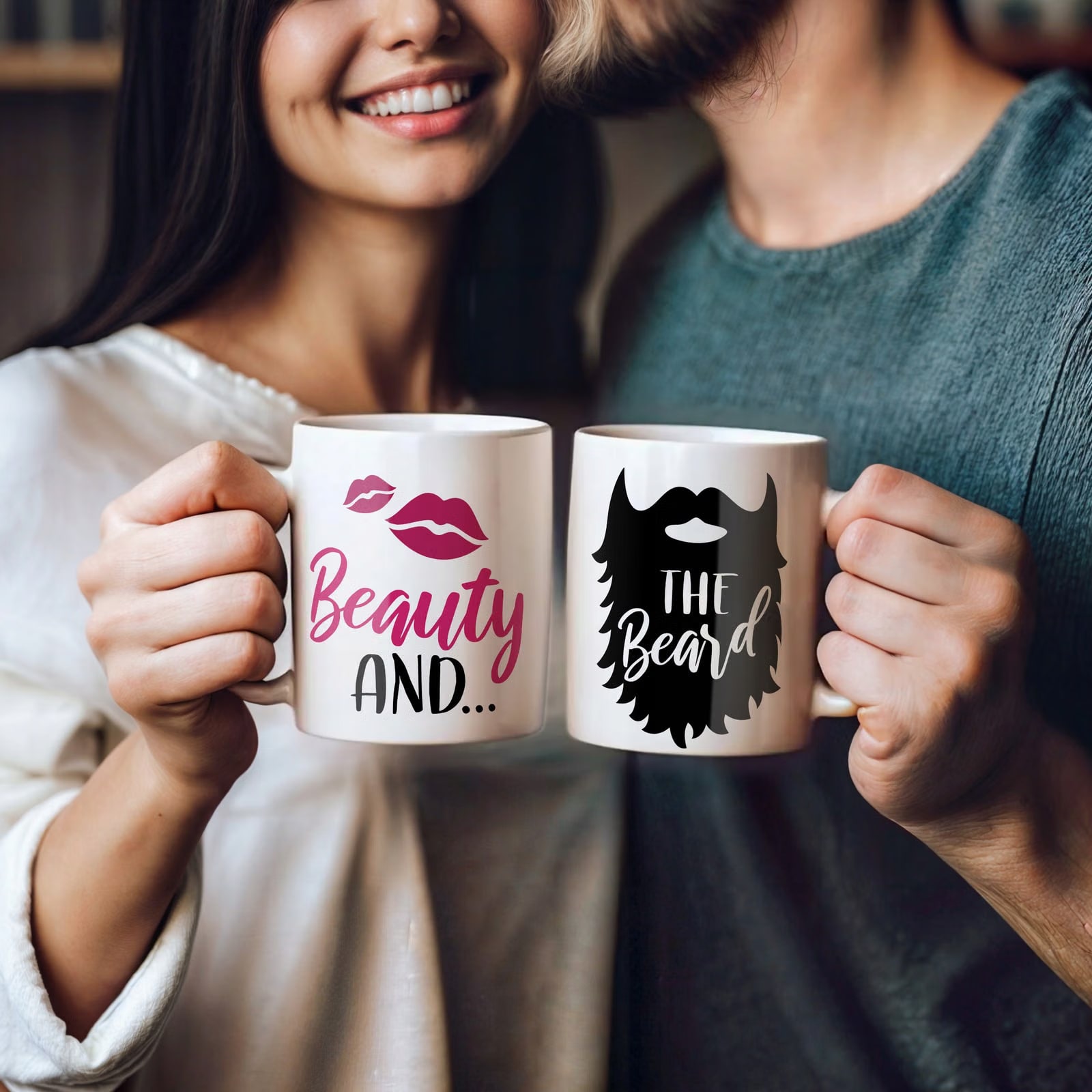 Zestaw kubków na Walentynki Beauty and The Beard Prezent Dla Pary Upominek