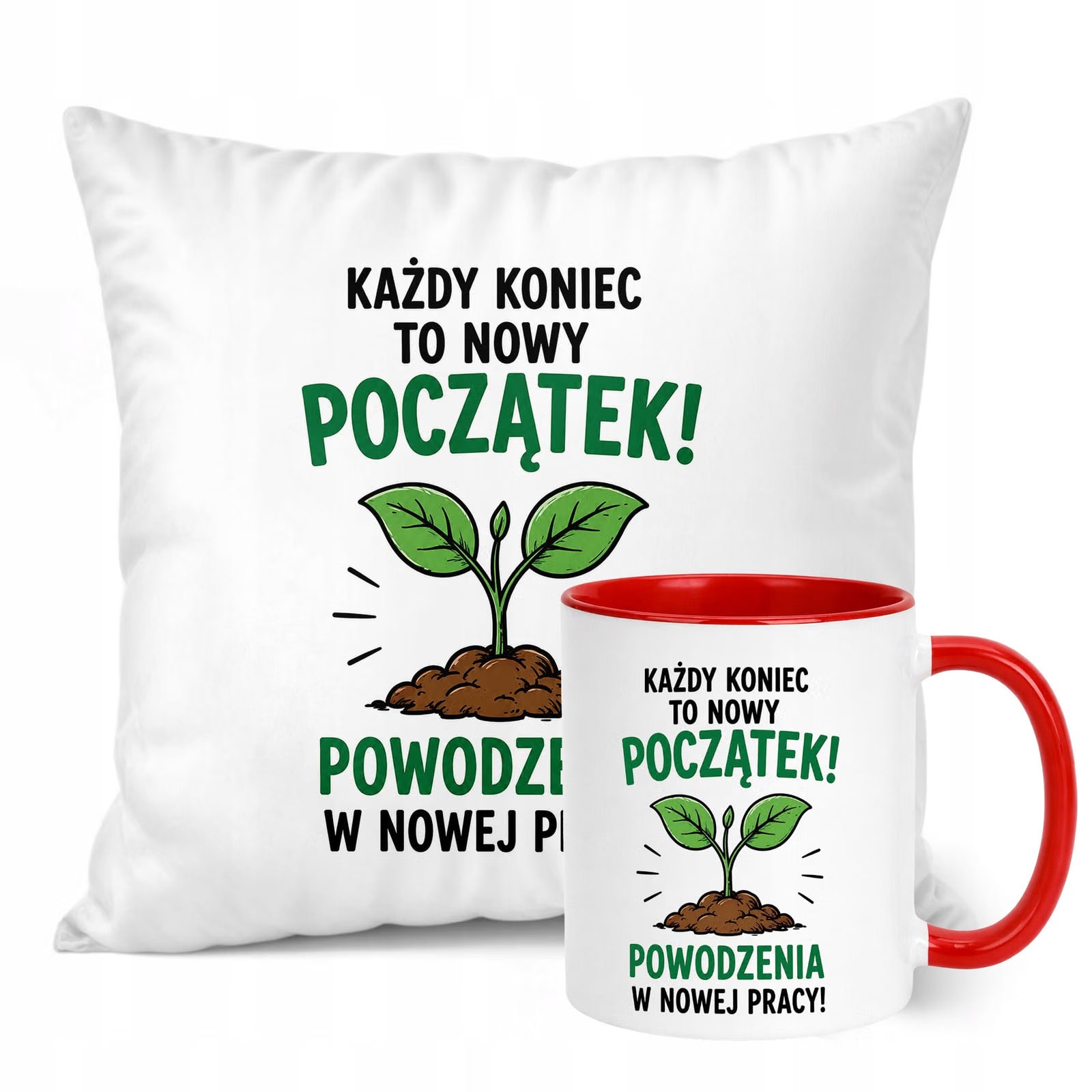 Zestaw Kubek Czerwony Poduszka Z Nadrukiem Odejście z Pracy Prezent