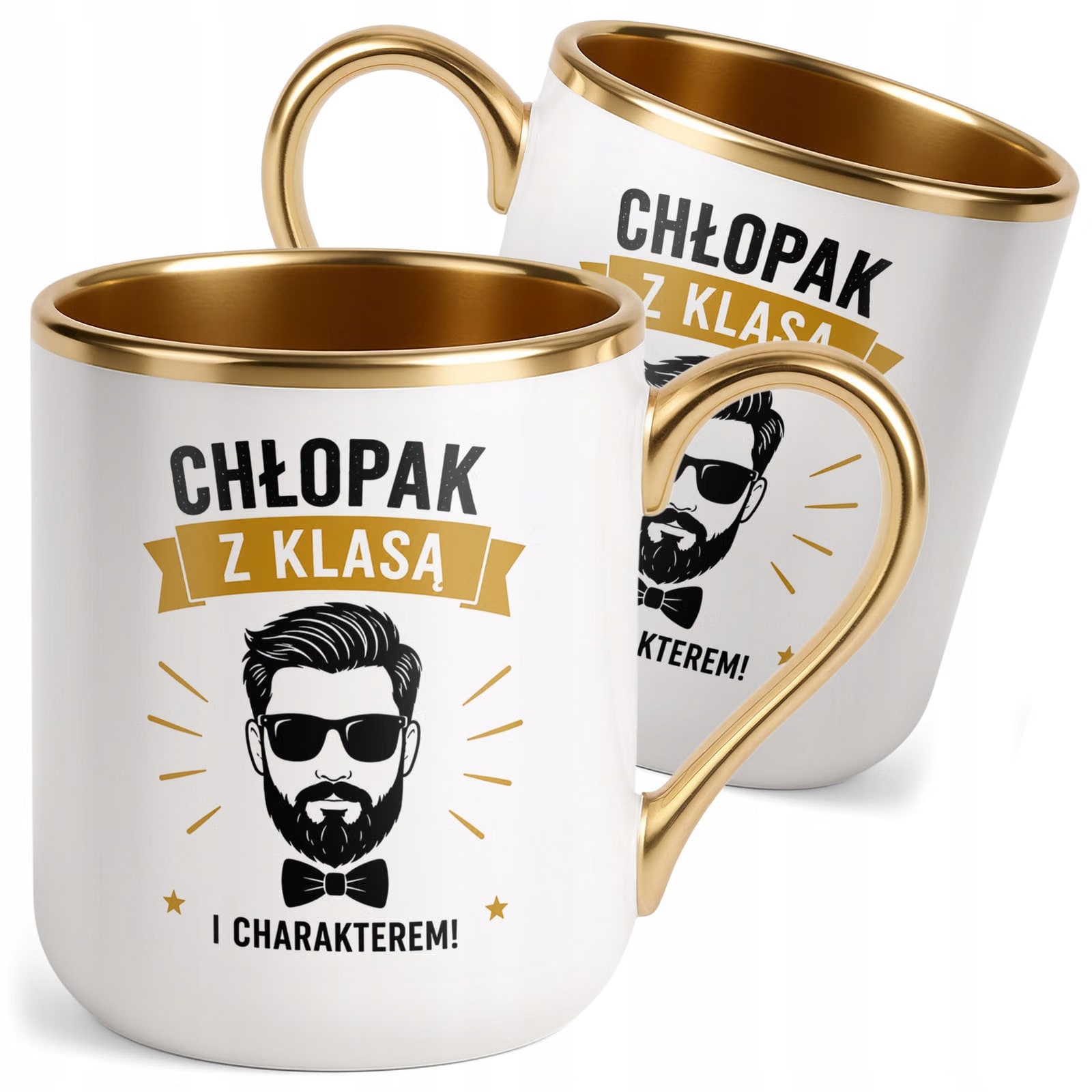 Kubek z nadrukiem Premium Złoty Dzień Chłopaka Mężczyzny Prezent