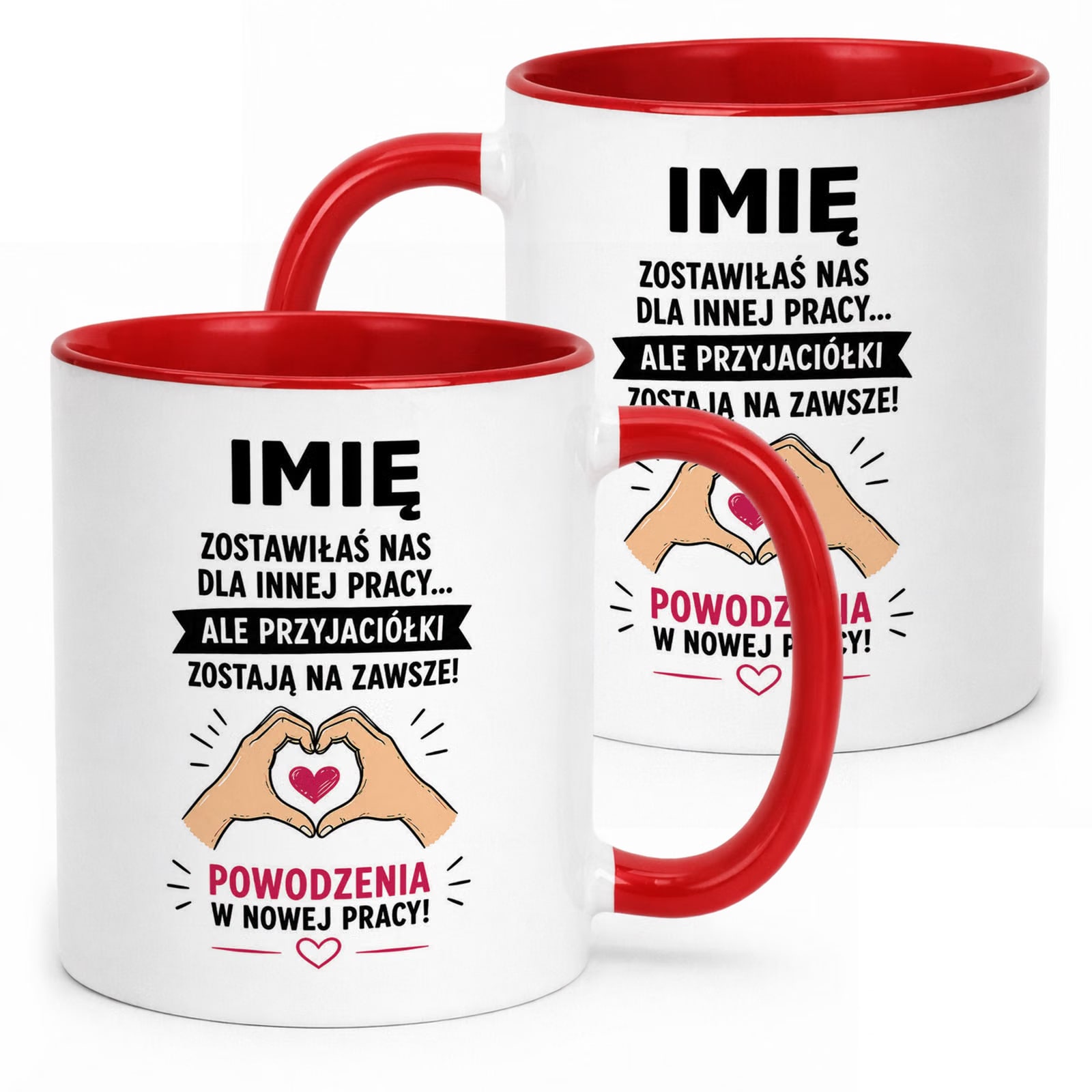 Kubek Czerwony Personalizowany z Nadrukiem Pożegnanie Odejście z Pracy