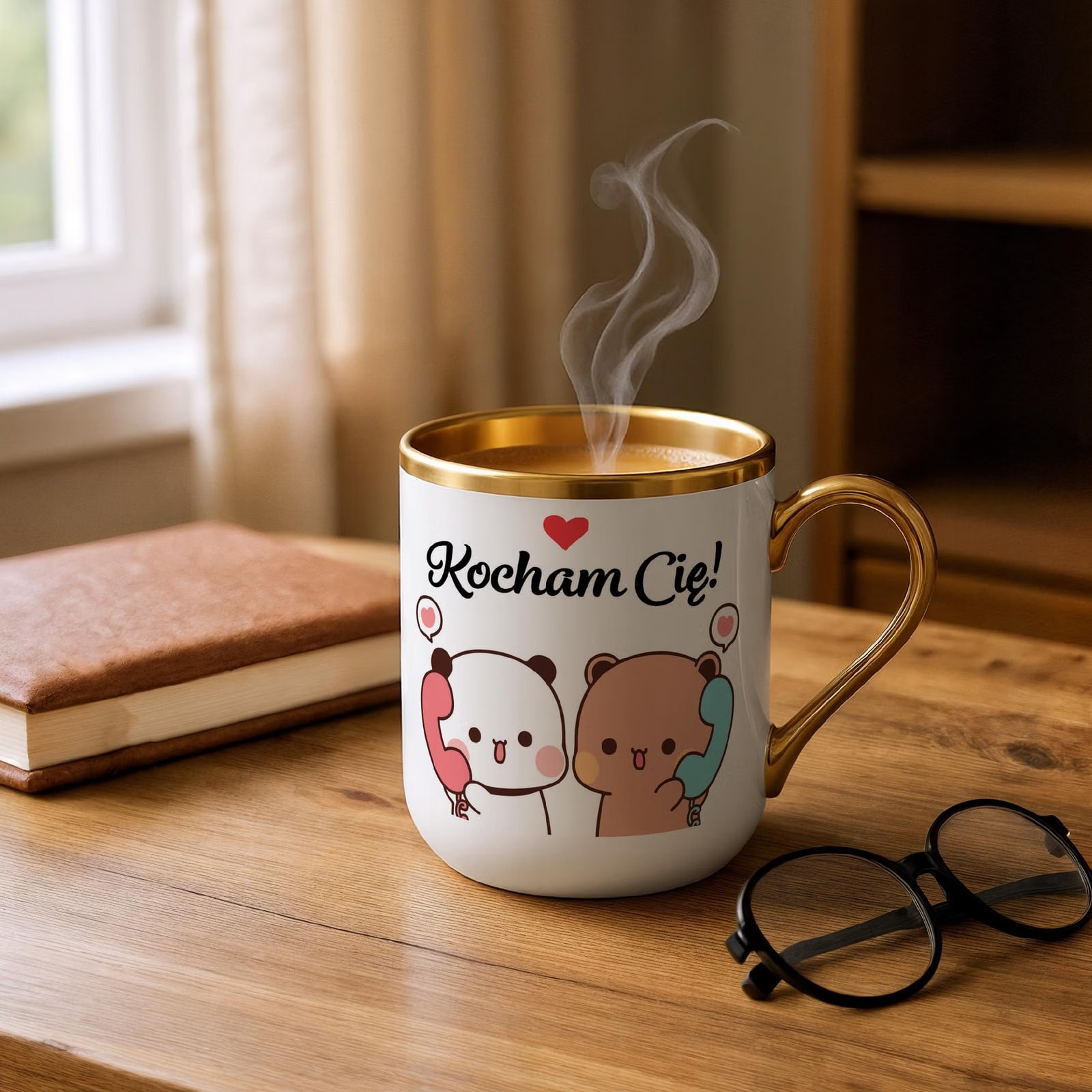 Kubek Premium Złoty Na Walentynki Kocham Cię Prezent Upominek