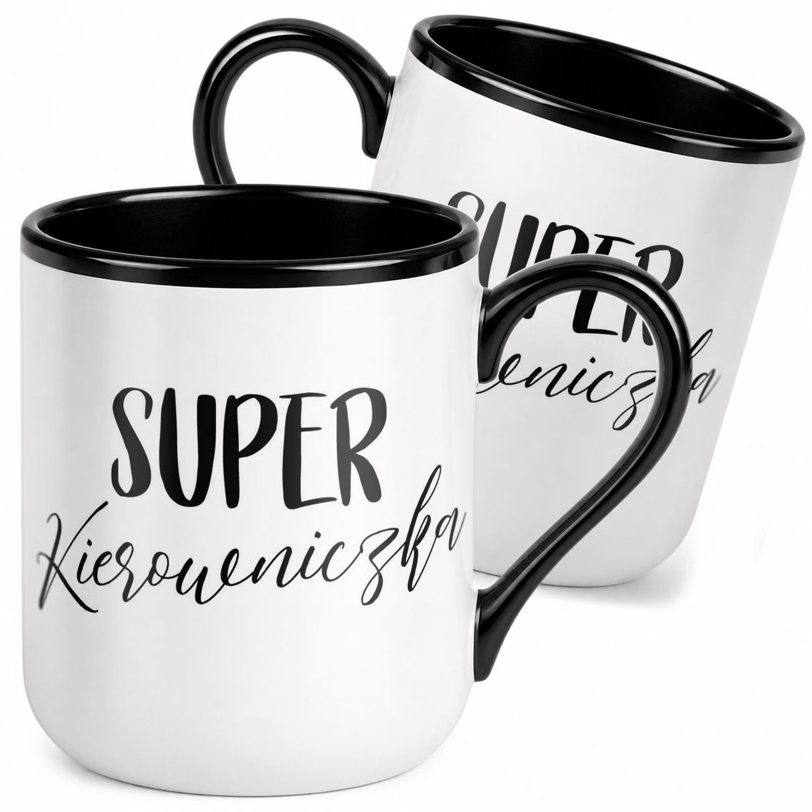 Kubek z nadrukiem Premium Czarny Dla Kierowniczki Super Kierowniczka