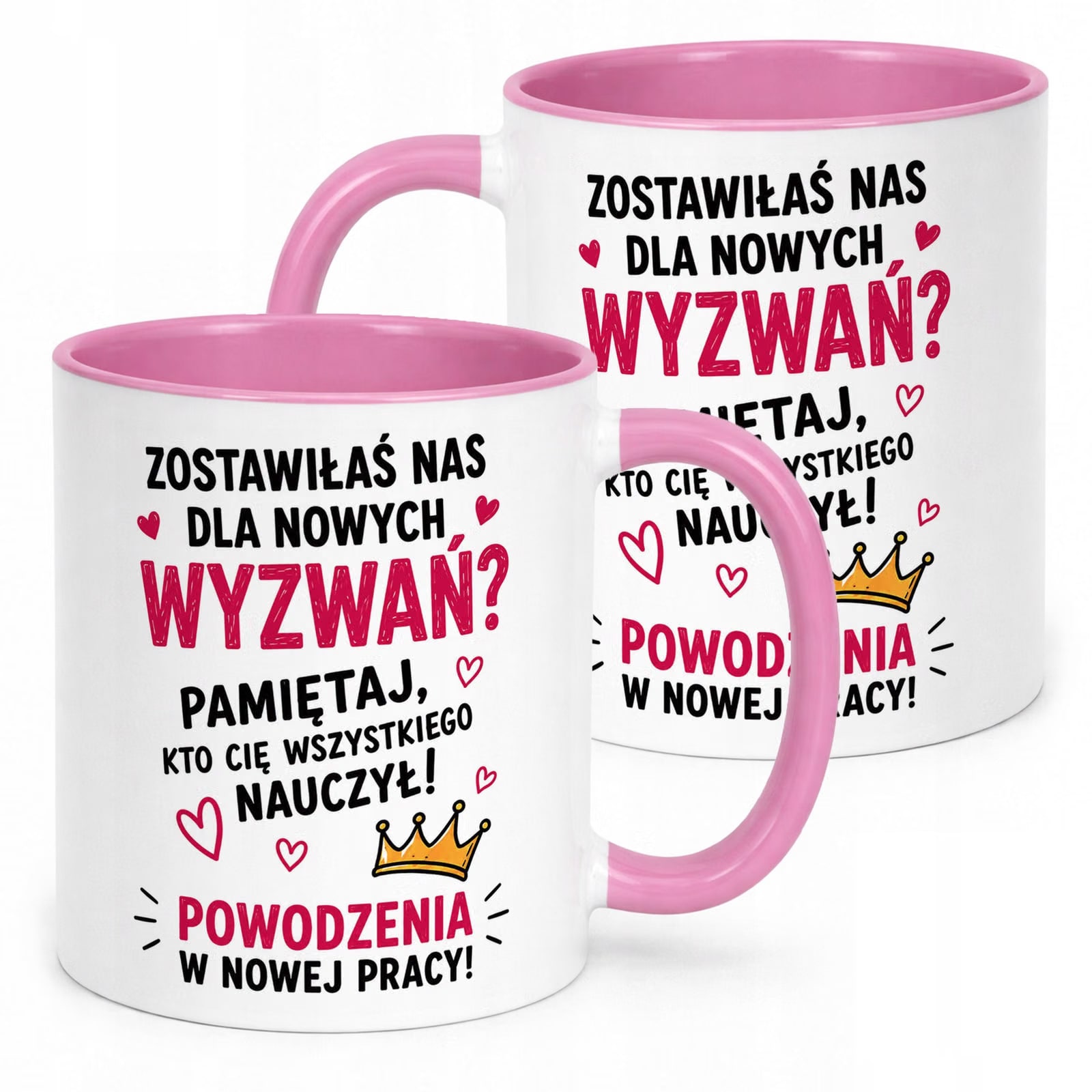 Kubek Różowy z nadrukiem Pożegnanie Odejście z Pracy Dla Koleżanki