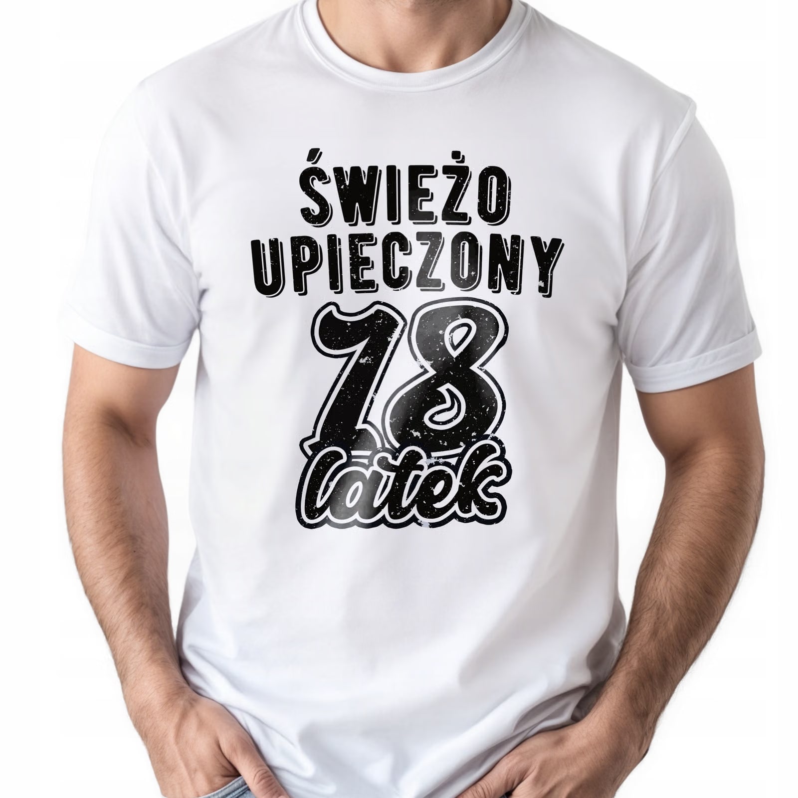 Koszulka biała męska Świeżo Upieczony 18 Urodziny Prezent r. 3XL