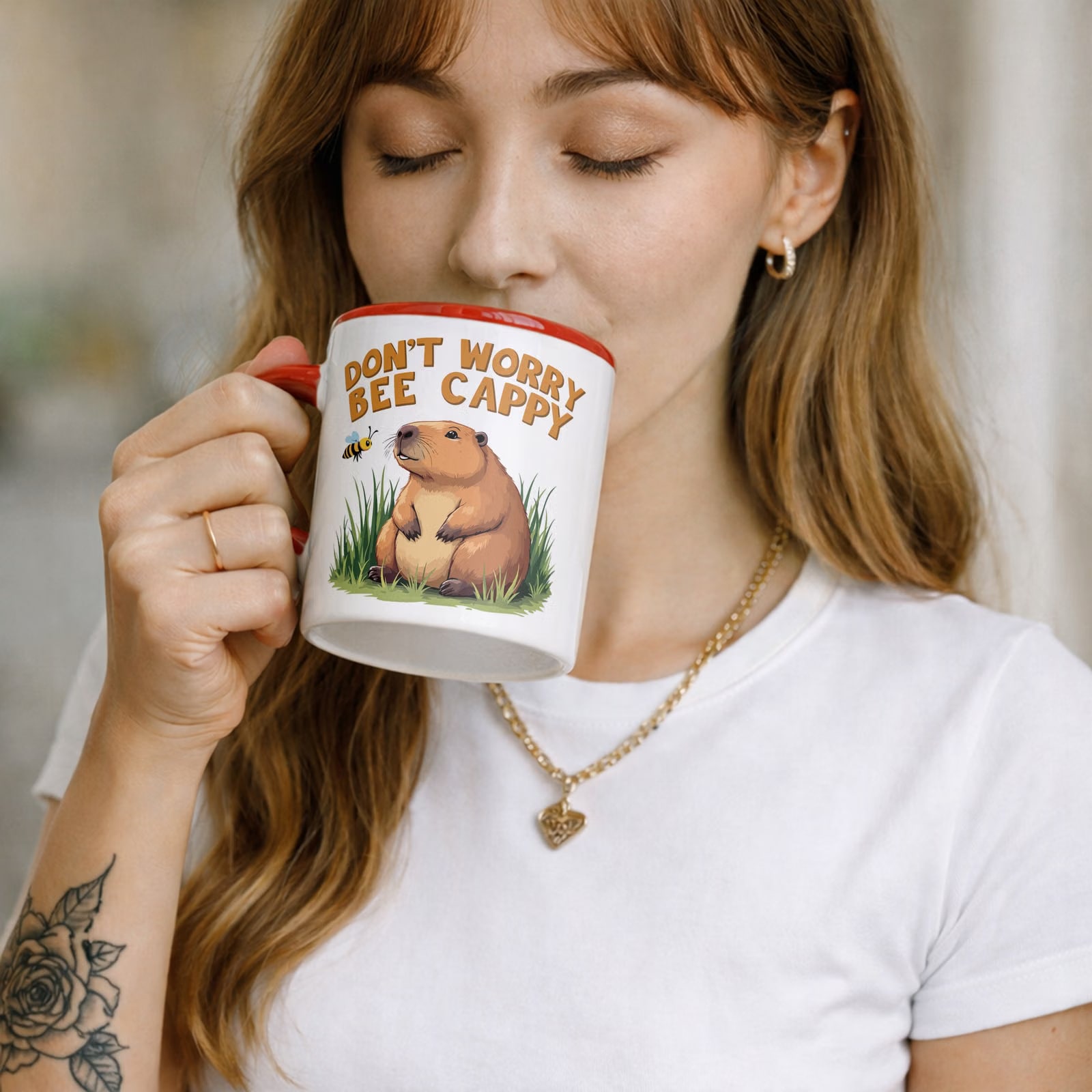 Kubek ceramiczny Kapibara Capybara Zwierzak Słodki Dla Dzieci Prezent