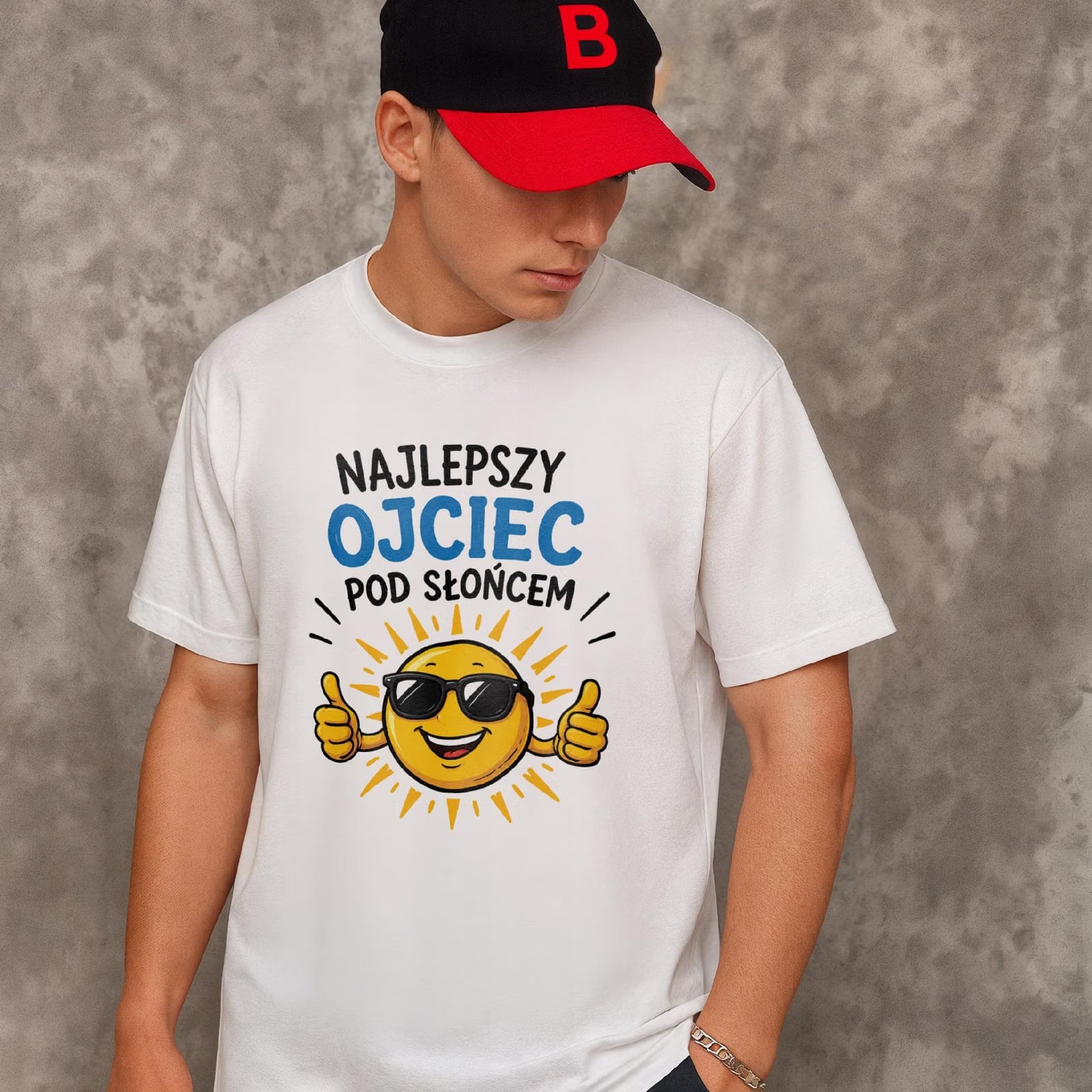 Koszulka biała męska Dzień Ojca upominek dla taty prezent r. 3XL