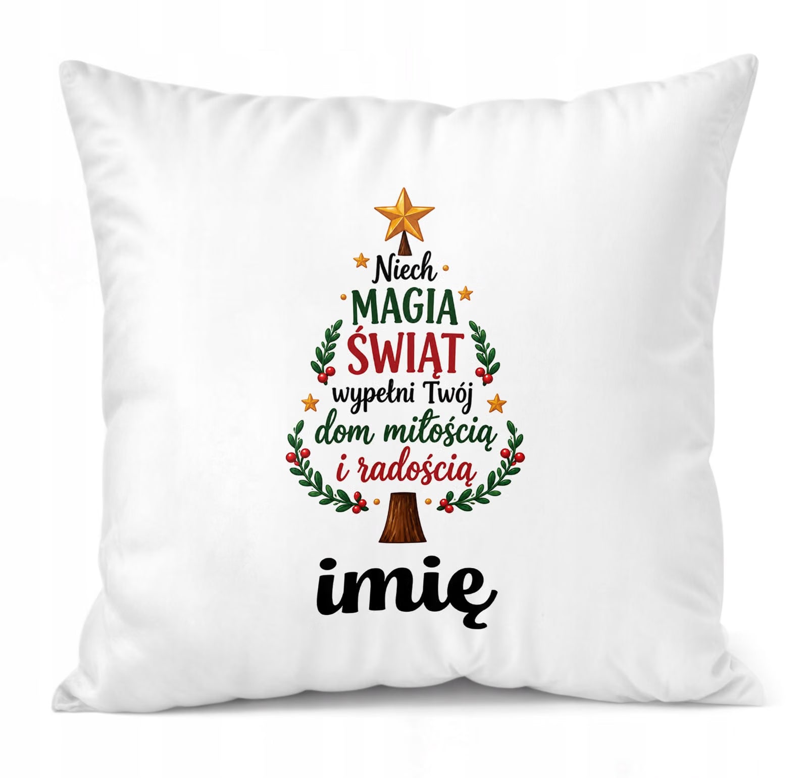 Poduszka Personalizowana 38x38cm z Nadrukiem Świąteczna Mikołajki Prezent