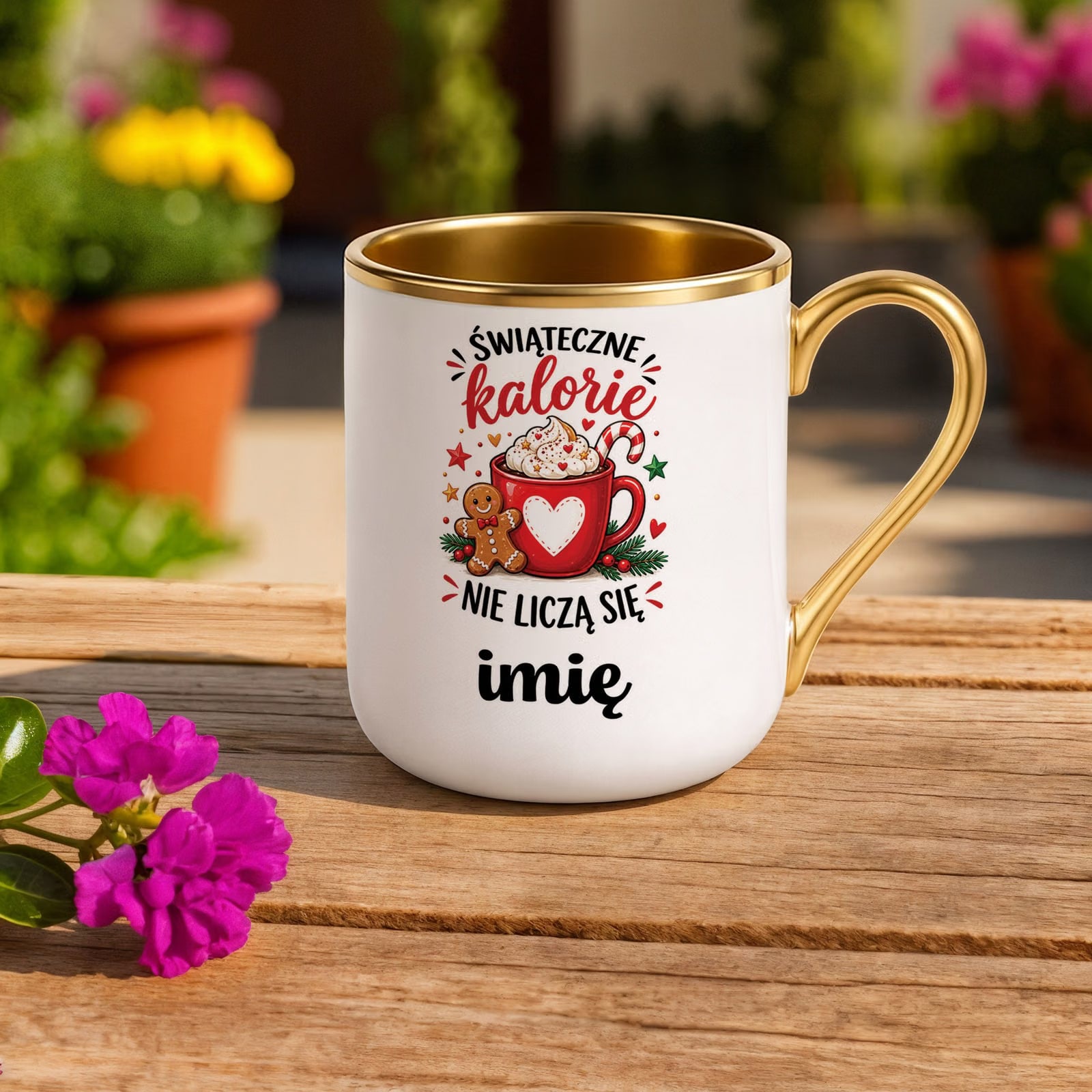 Kubek Personalizowany Premium Złoty Boże Narodzenie Święta Prezent