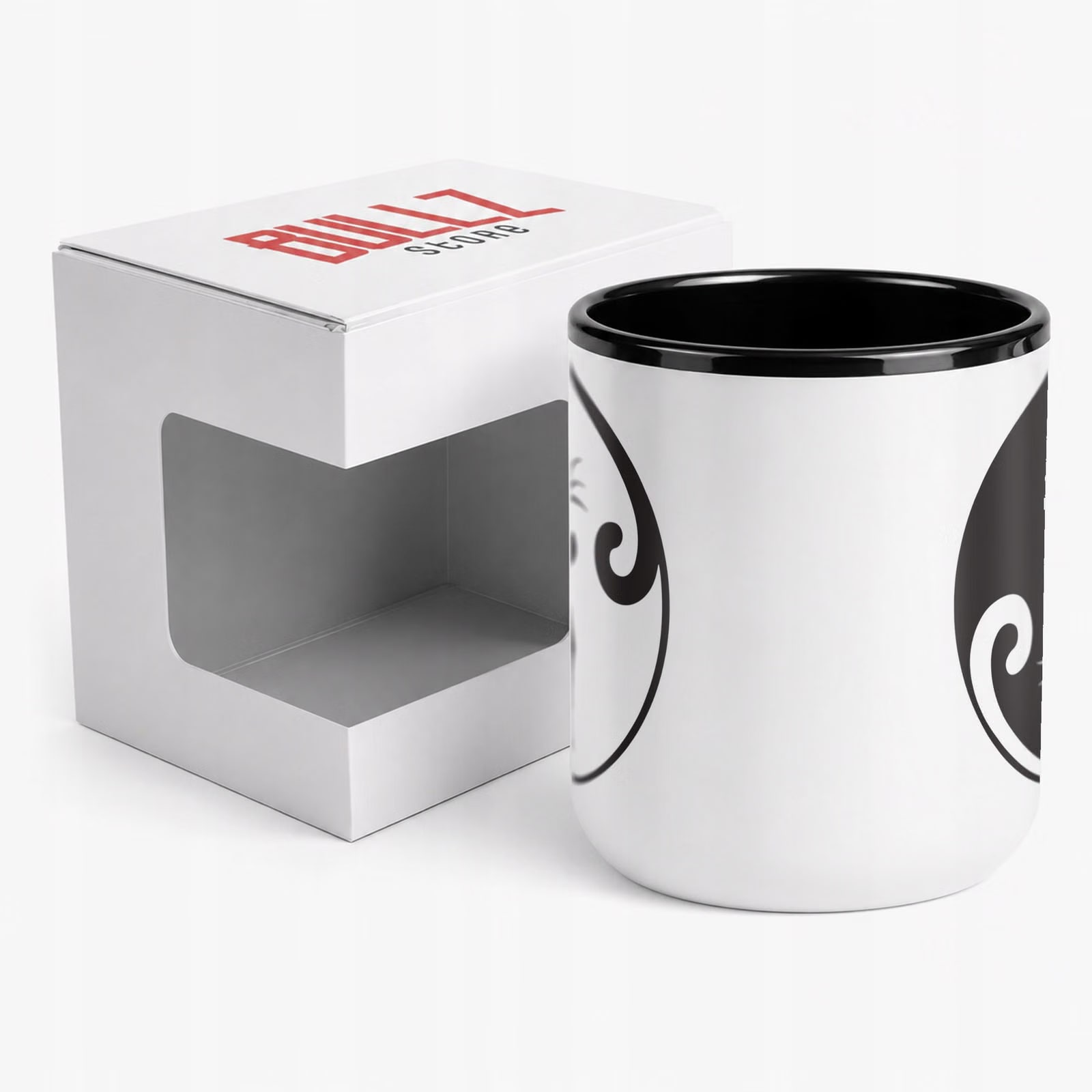 Kubek z nadrukiem Premium Czarny Kot Yin Yang Upominek Prezent