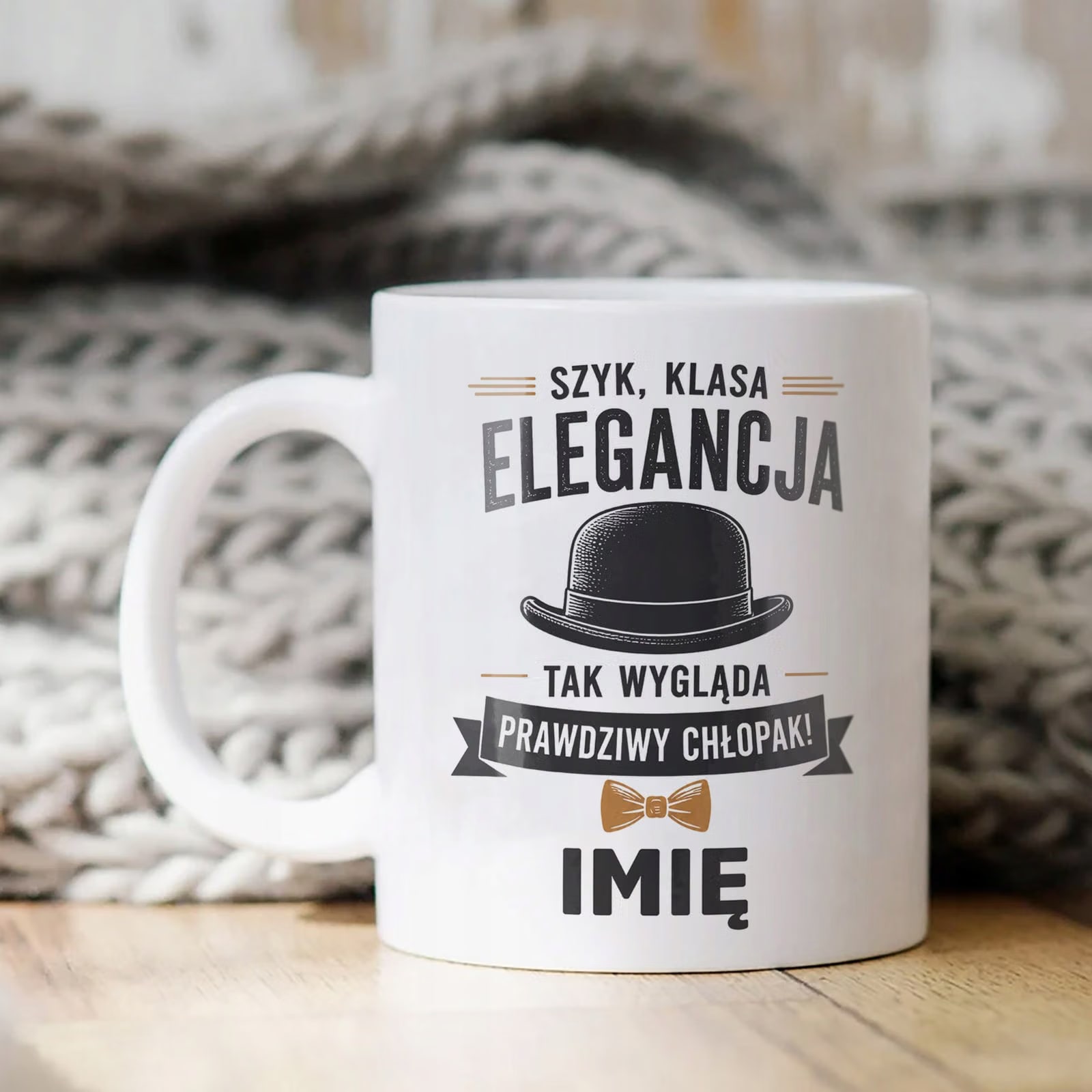 Biały Kubek personalizowany z nadrukiem Dzień Chłopaka Dla Mężczyzny