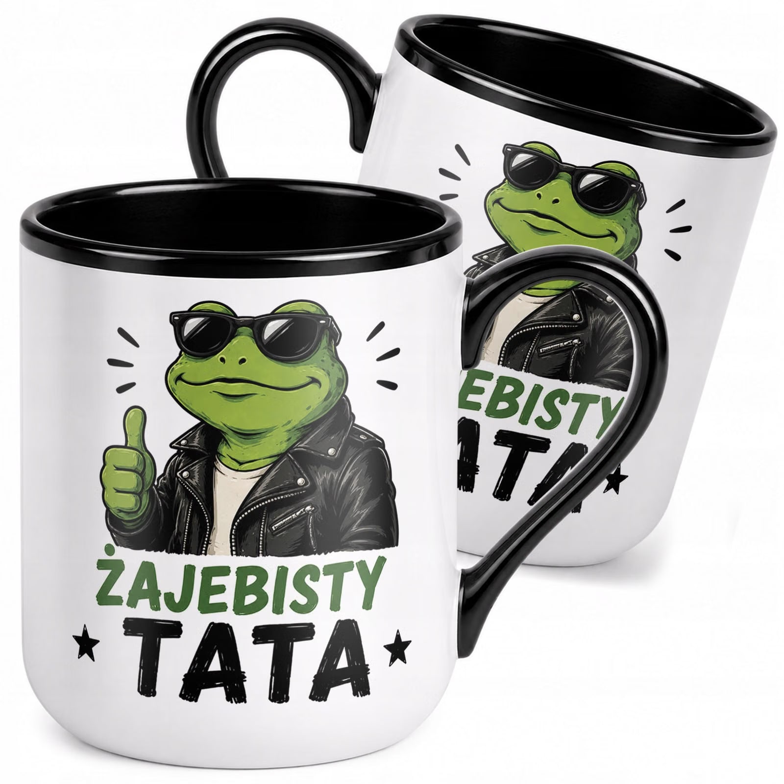 Kubek z nadrukiem Premium Czarny Dla Taty Dzień Ojca Upominek Prezent
