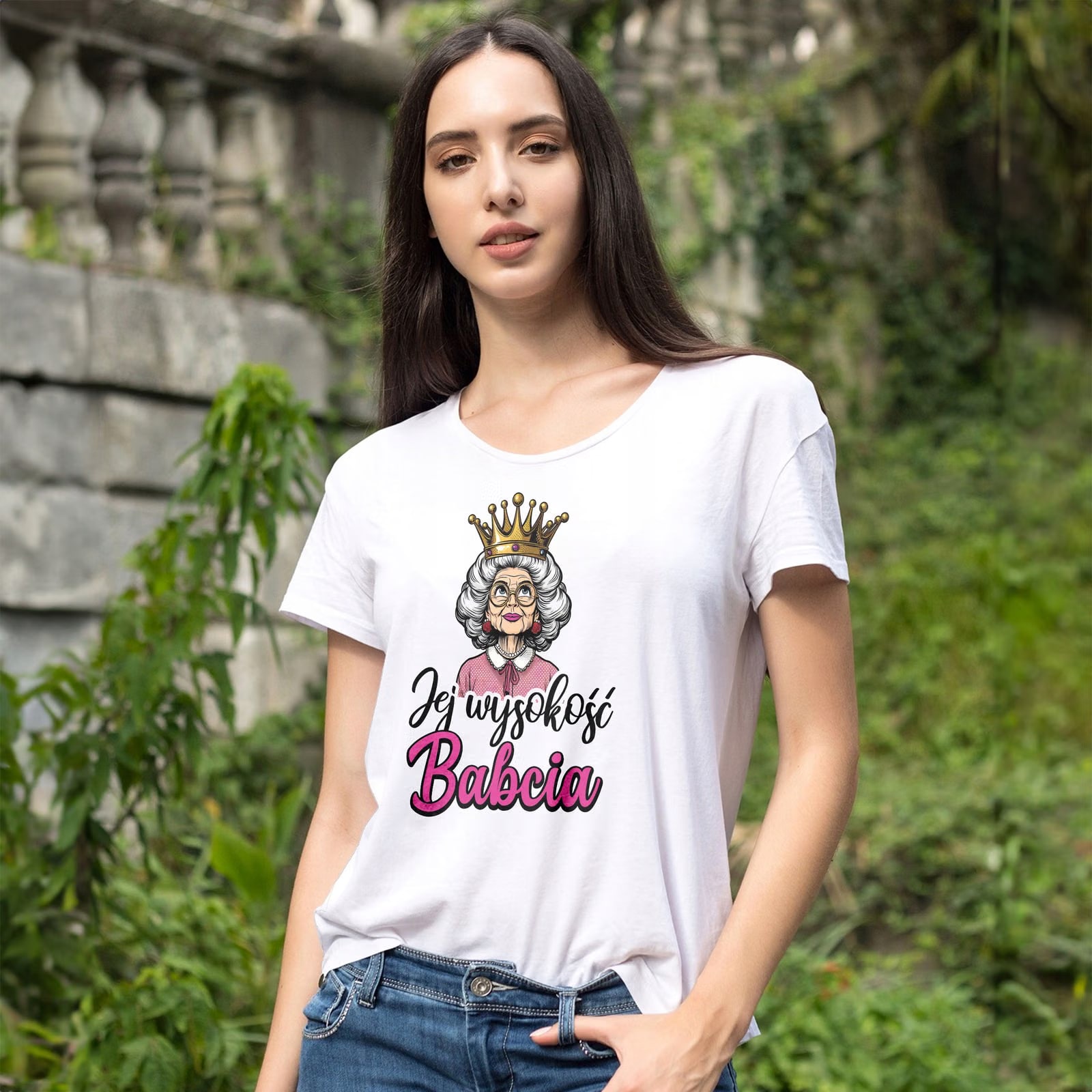 Koszulka Damska T-shirt Na Dzień Babci Prezent Jej Wysokość