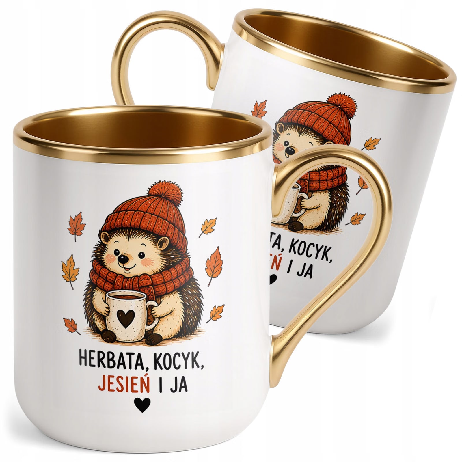 Kubek z nadrukiem Premium Złoty Jesienny Jesień Prezent