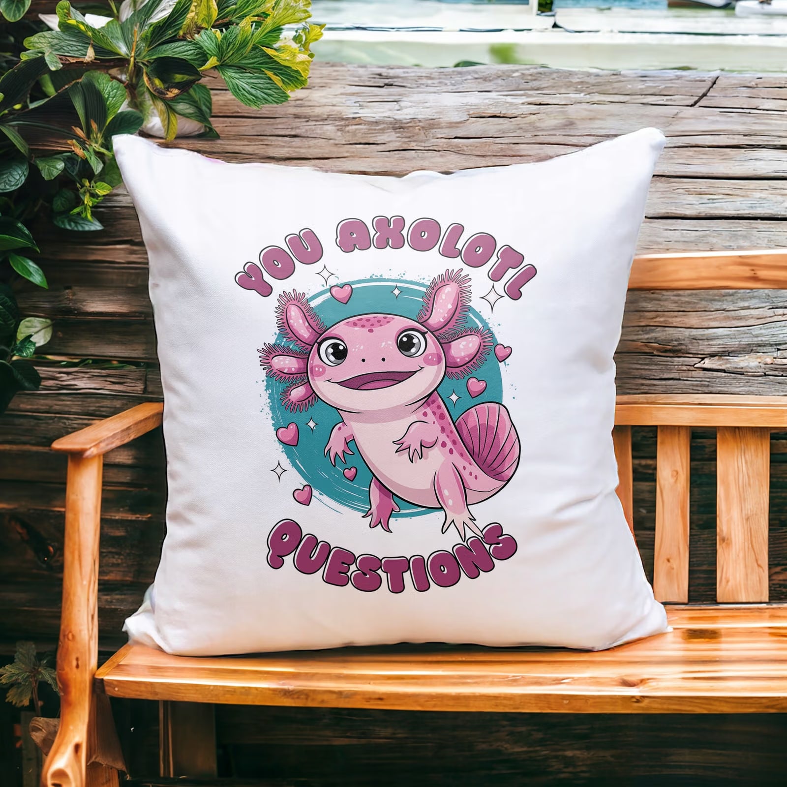 Miękki jasiek prezentowy 40×40 Aksolotl Axolotl Różowy Zwierzak Viral HIT