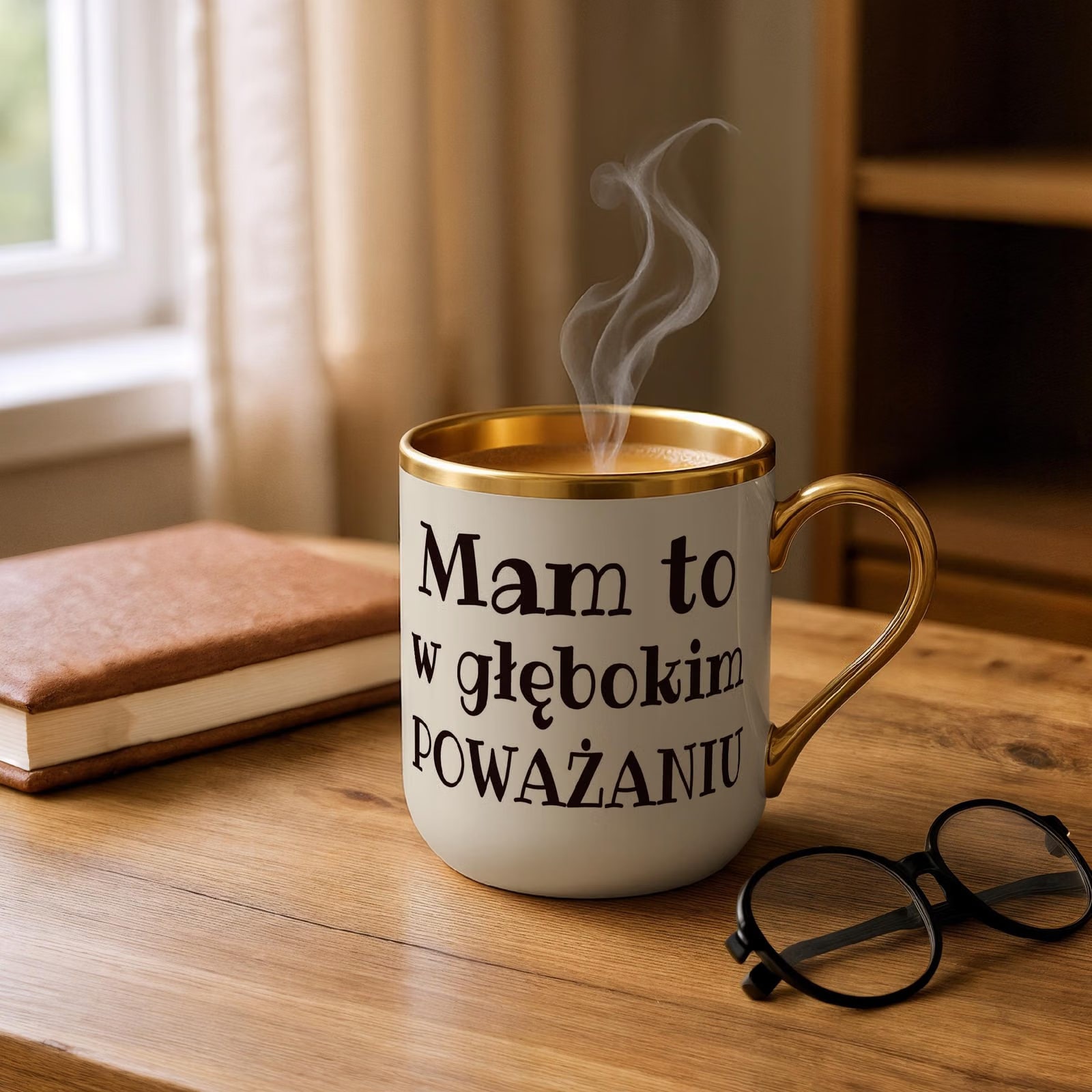 Kubek Premium Złoty Ecru Mam To W Głębokim Poważaniu Prezent