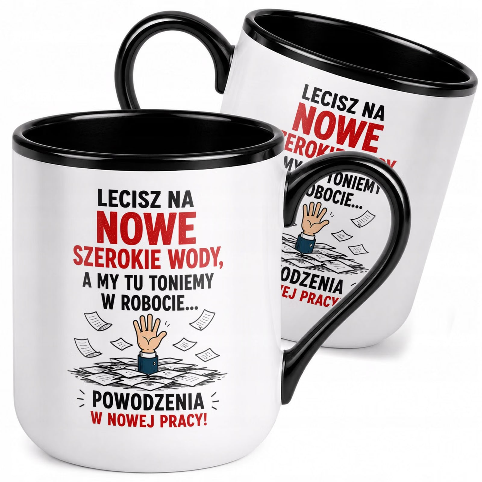Kubek z nadrukiem Premium Czarny Pożegnanie Odejście z Pracy Prezent