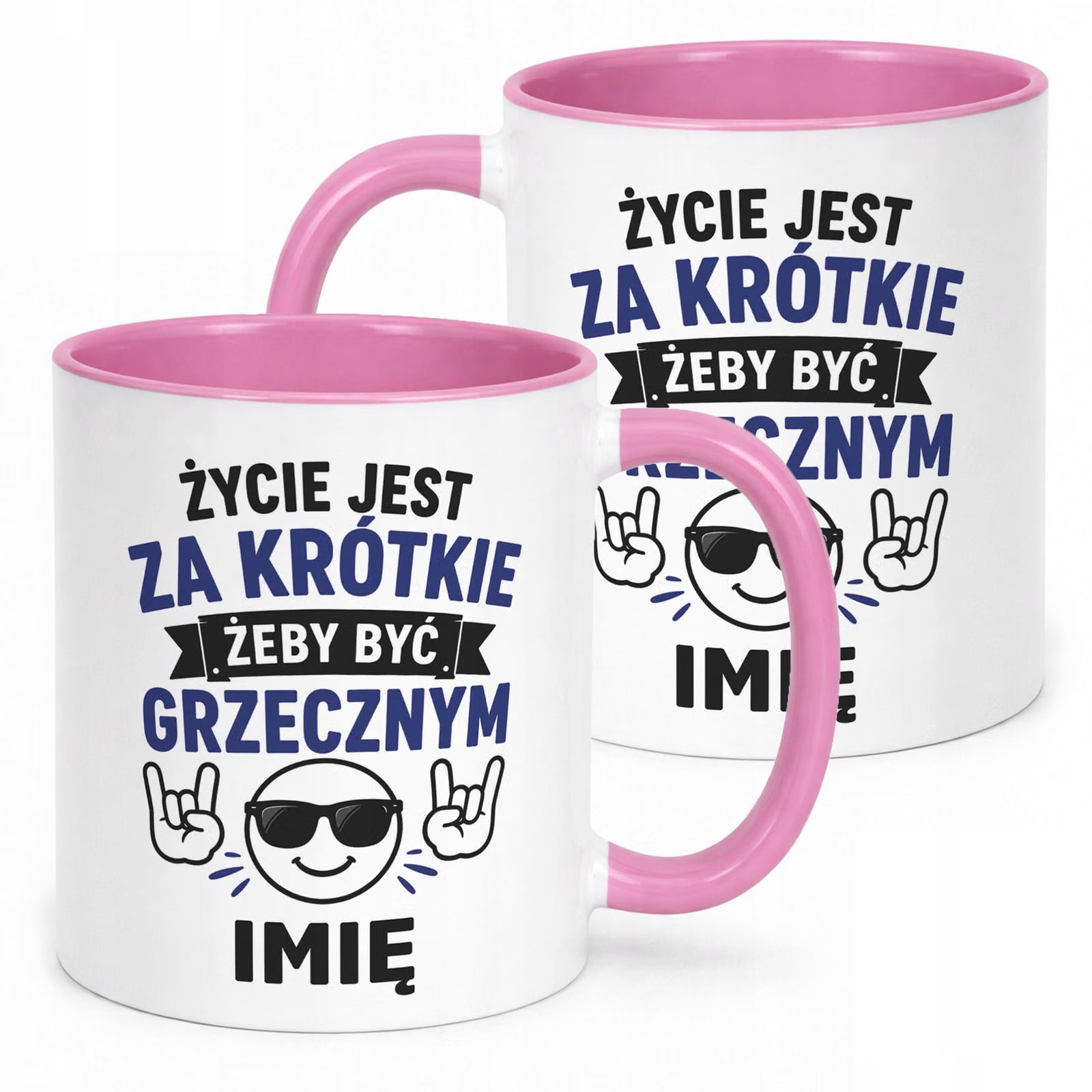 Różowy Kubek personalizowany z nadrukiem Dzień Chłopaka Mężczyzny Prezent