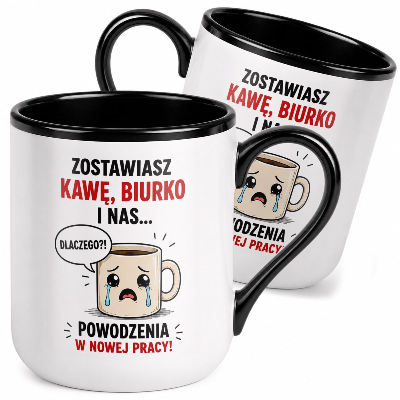Kubek z nadrukiem Premium Czarny Pożegnanie Odejście z Pracy Prezent