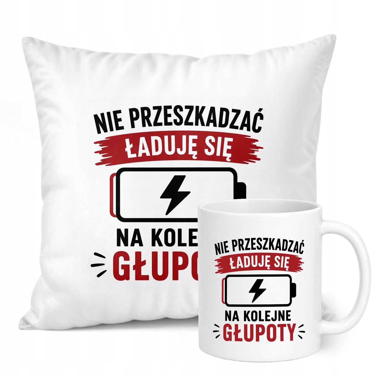 Zestaw Kubek Biały Poduszka Dzień Chłopaka Z Nadrukiem Prezent Upominek
