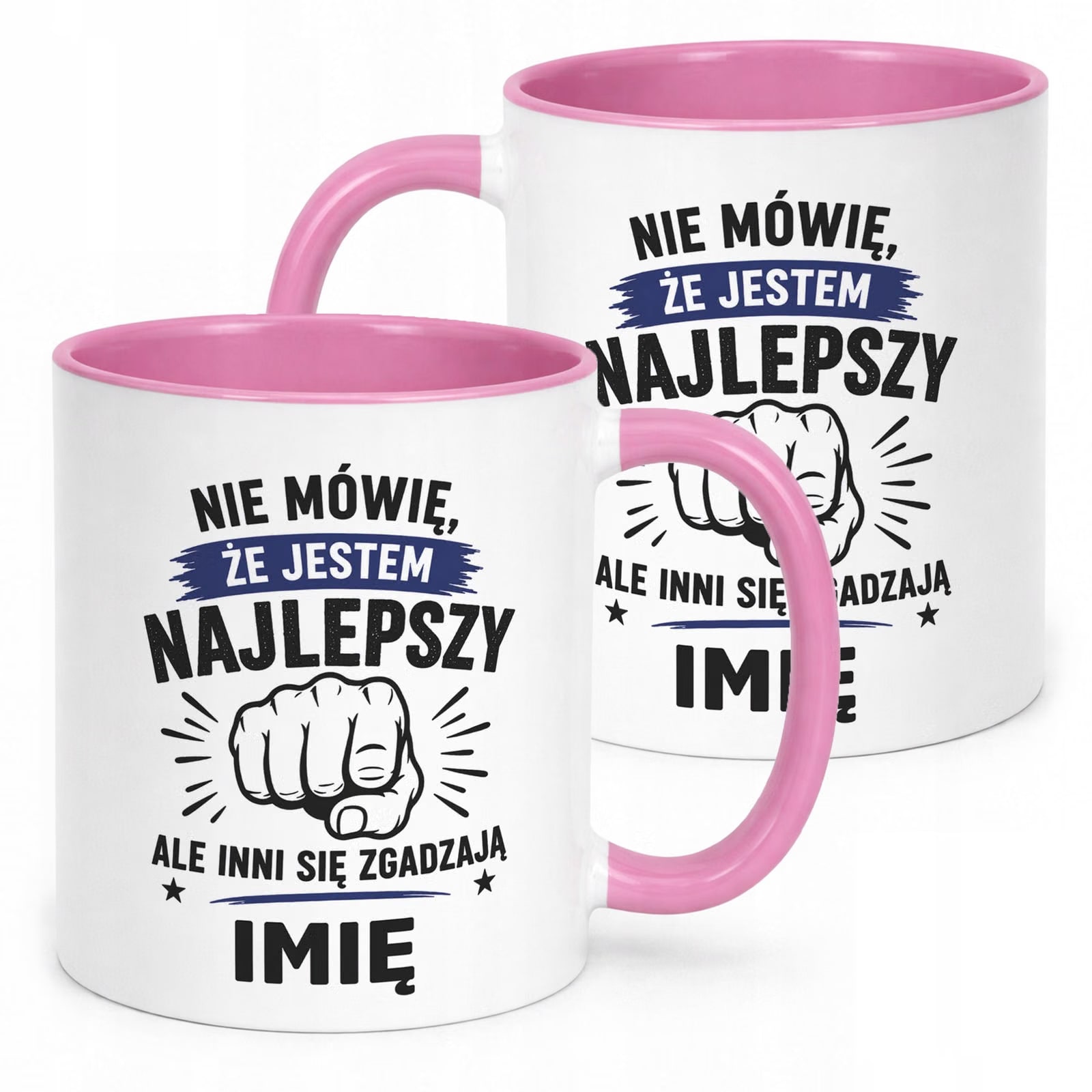Różowy Kubek personalizowany z nadrukiem Dzień Chłopaka Mężczyzny Prezent