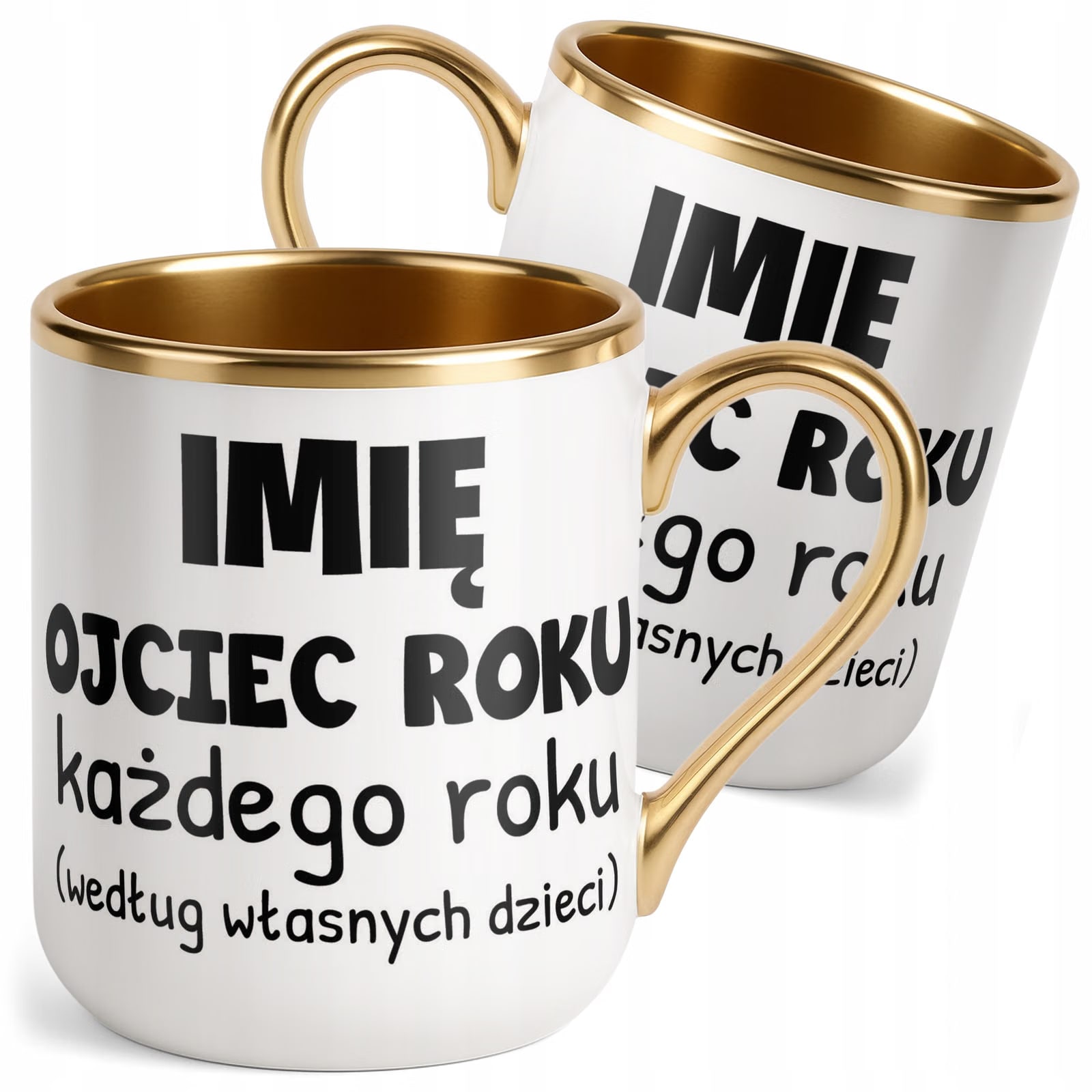 Kubek Premium Złoty Personalizowany Dzień Ojca Ojciec Roku Każdego Roku