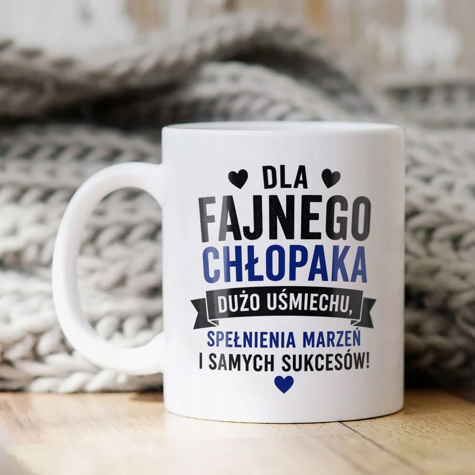 Biały Kubek z nadrukiem Dzień Chłopaka Dla Mężczyzny Upominek Prezent