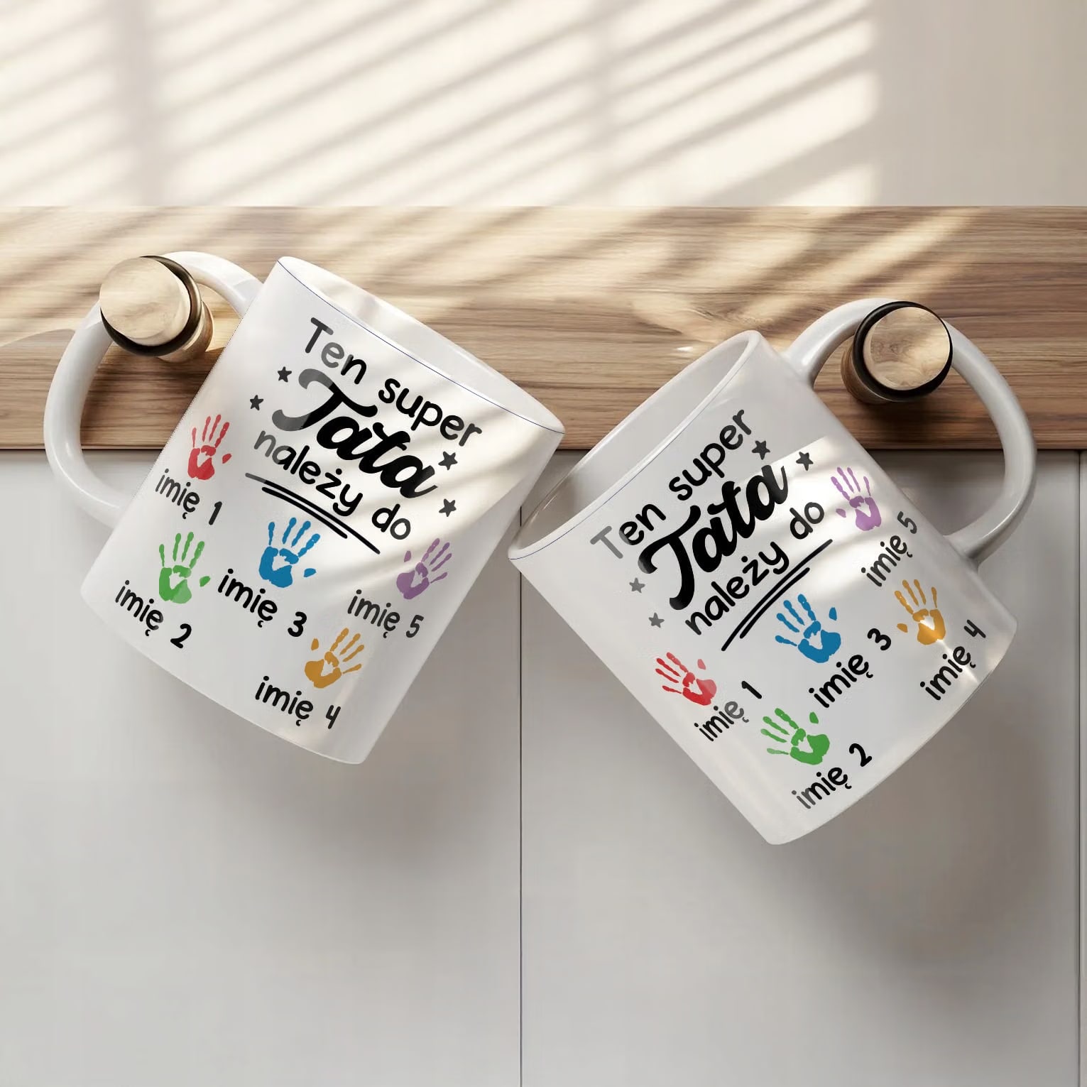 Kubek ceramiczny Personalizowany Dzień Ojca Tata Należy Do 5 Dzieci