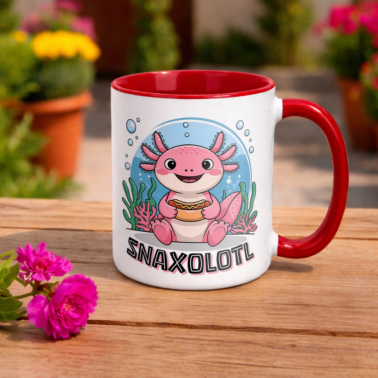 Piękny czerwony kubek dla dzieci Aksolotl Axolotl Zwierzak Viral