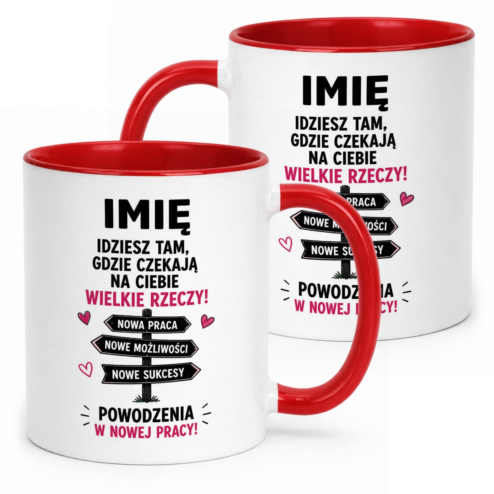 Kubek Czerwony Personalizowany z Nadrukiem Pożegnanie Odejście z Pracy