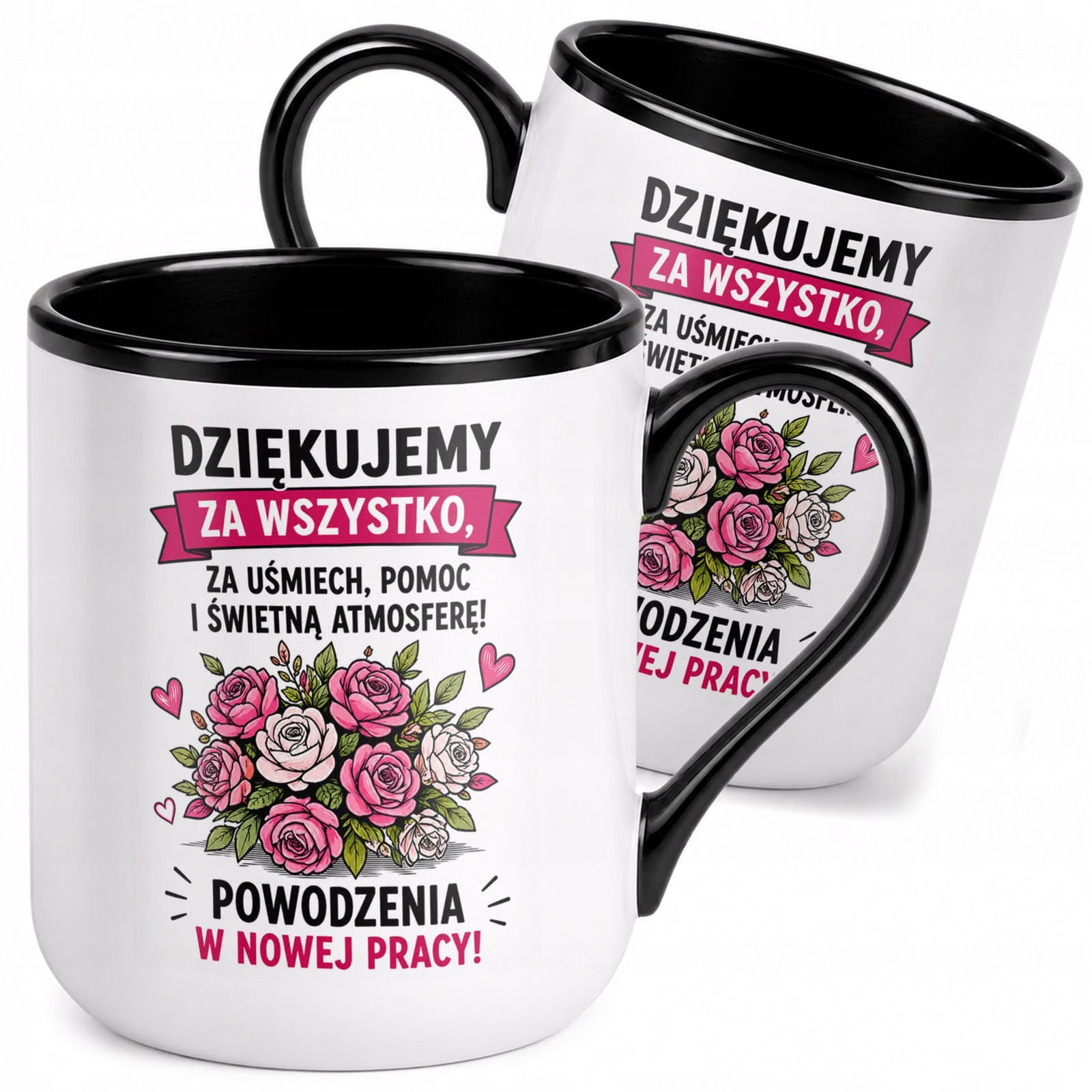 Kubek z nadrukiem Premium Czarny Pożegnanie Odejście z Pracy Prezent