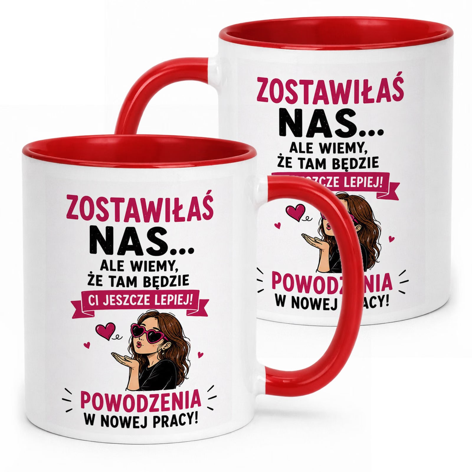 Kubek Czerwony z nadrukiem Pożegnanie Odejście z Pracy Dla Koleżanki