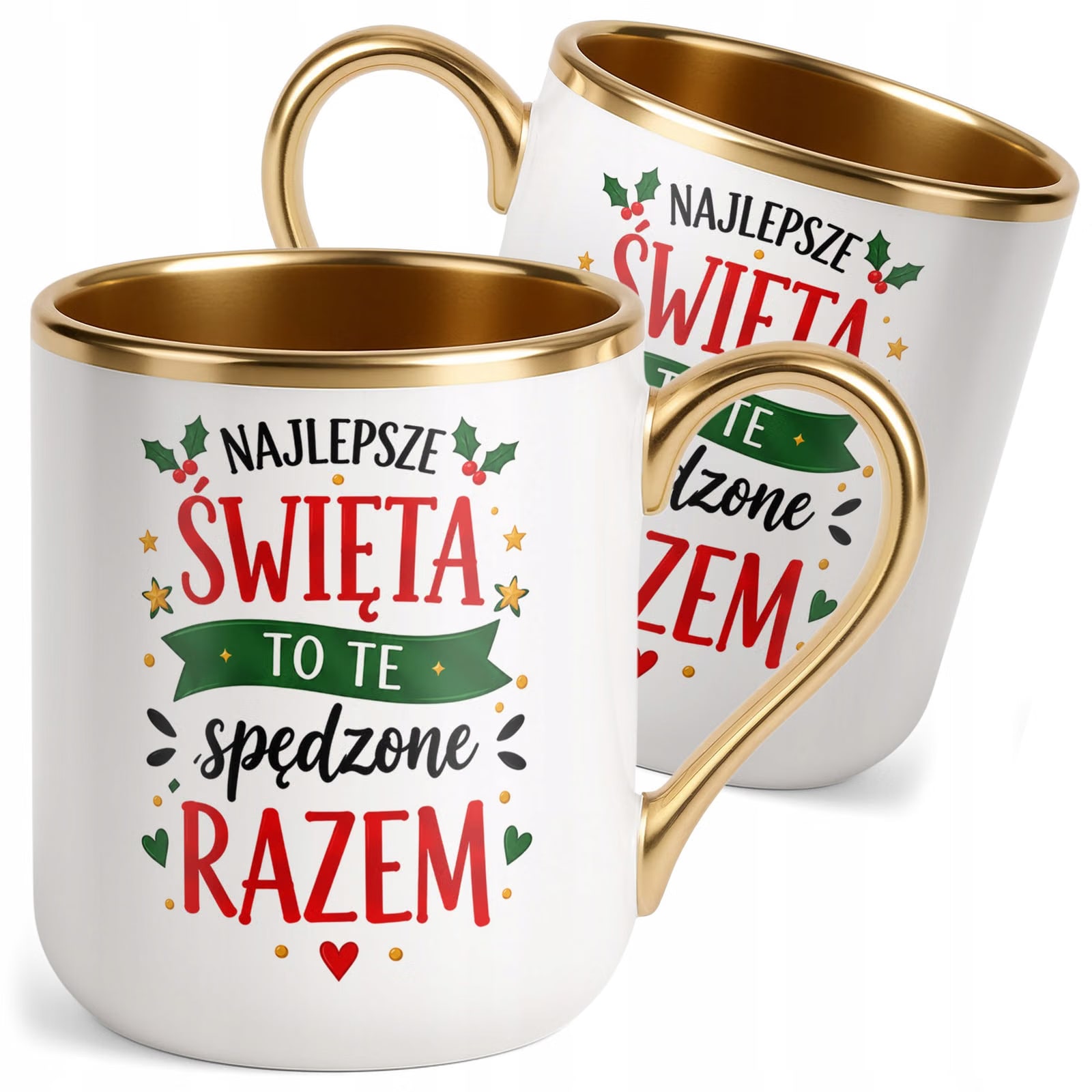 Kubek Premium Złoty Boże Narodzenie Mikołajki Najlepsze Święta Prezent