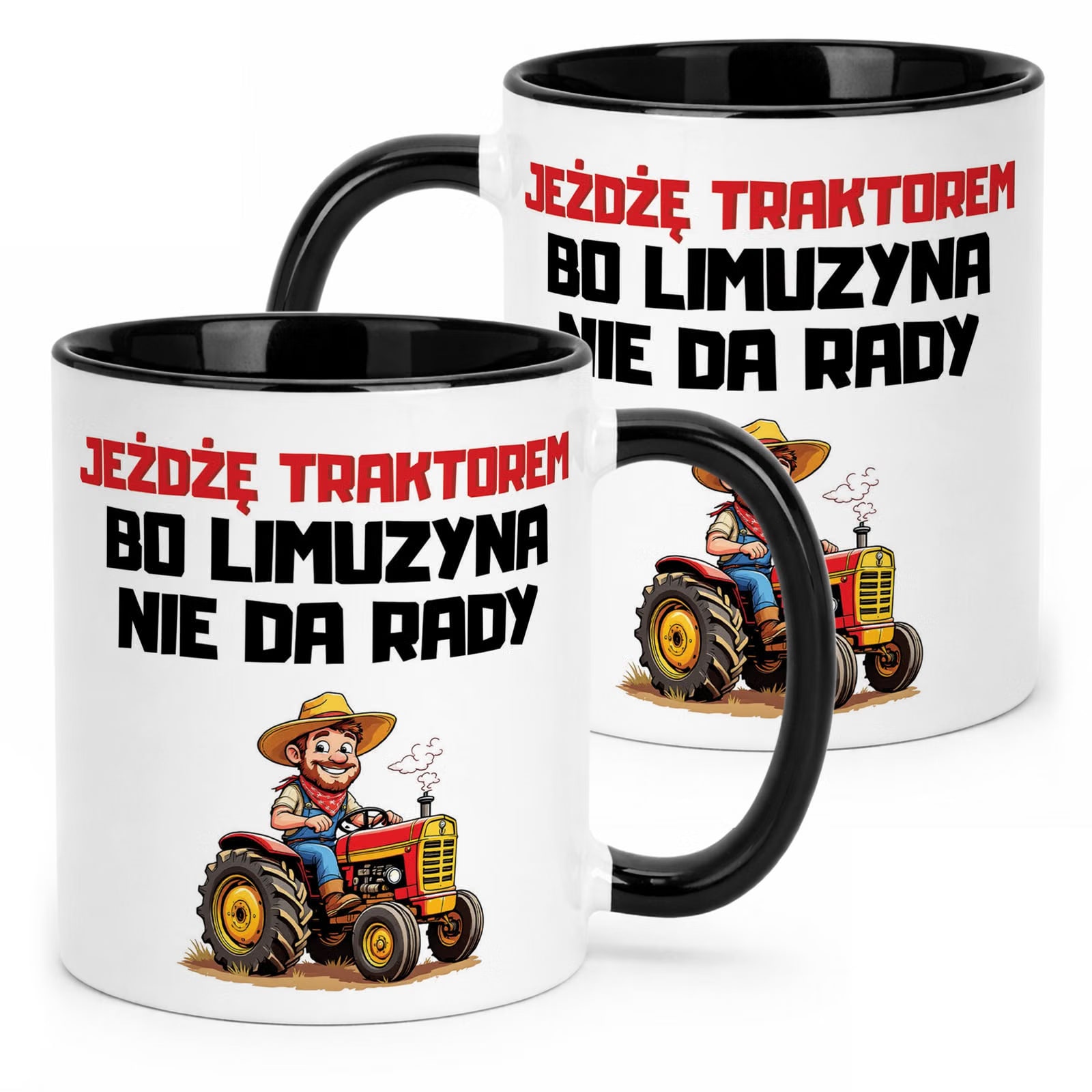 Kubek Czarny Rolnik Dla Rolnika Traktor Zabawny Prezent Upominek
